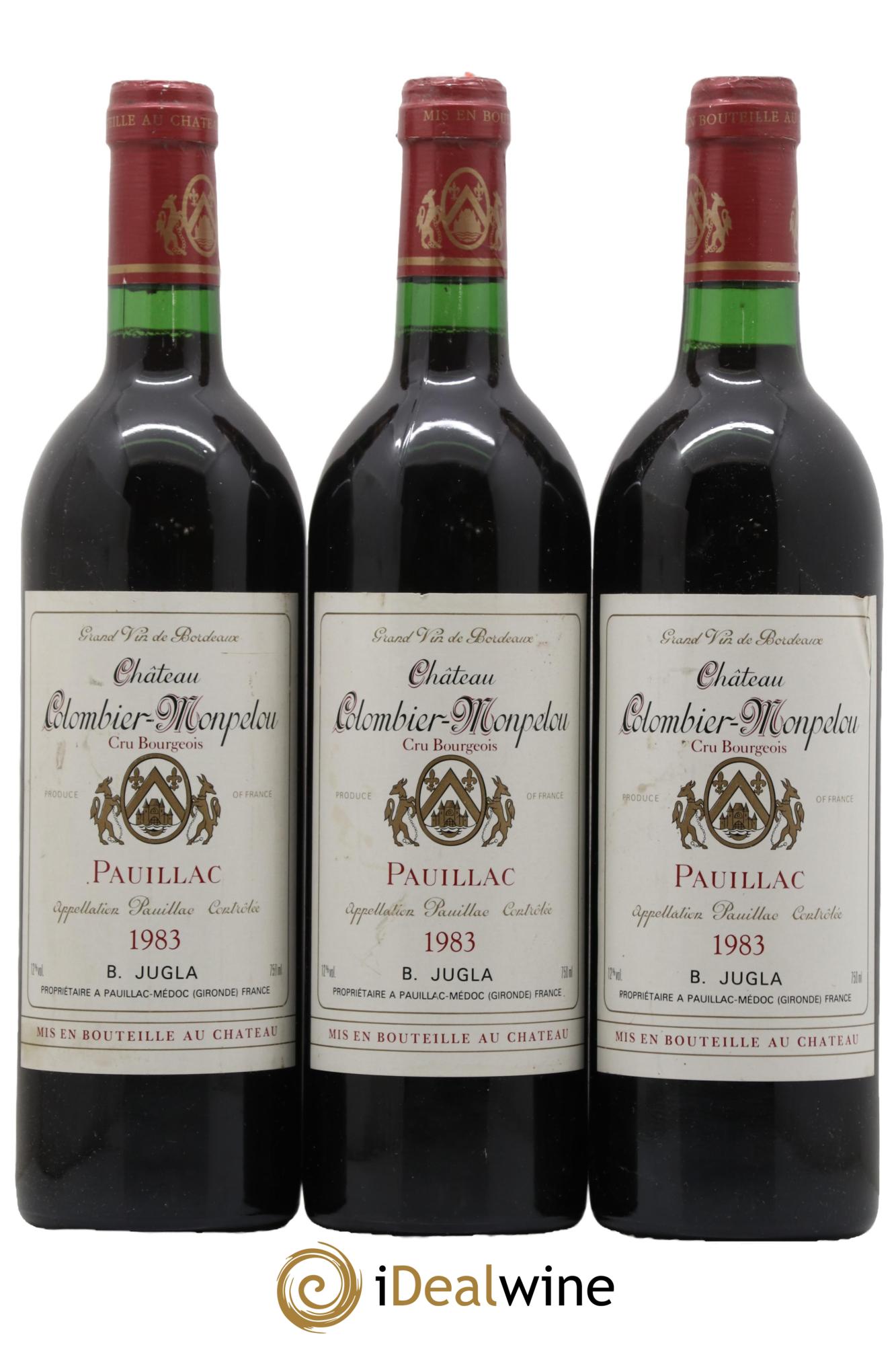 Pauillac Chateau Colombier Montpelou 1983 - Lot de 3 bouteilles - 0