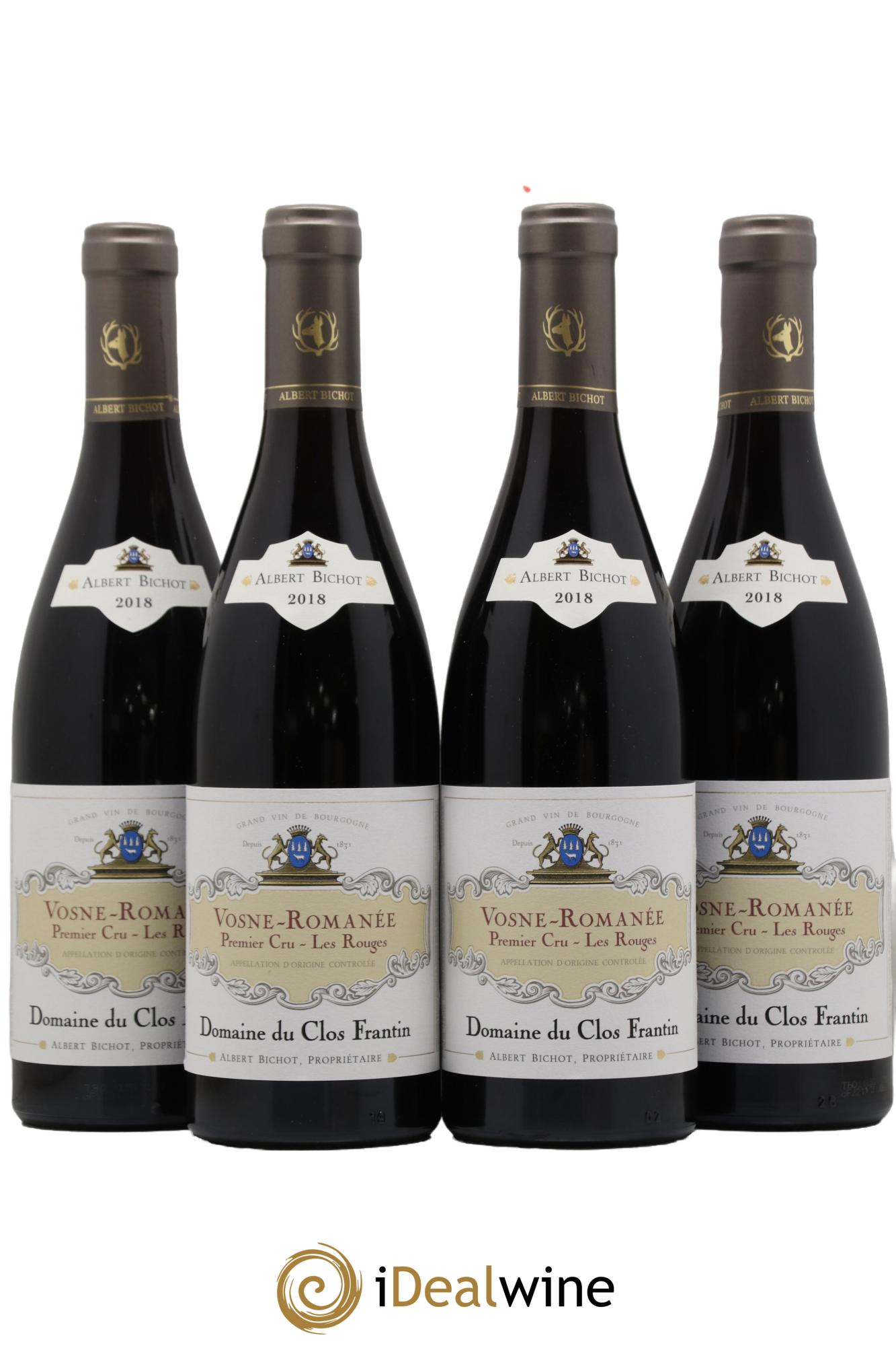 Vosne-Romanée 1er Cru Les Rouges Clos Frantin - Albert Bichot  2018 - Lot of 4 bottles - 0