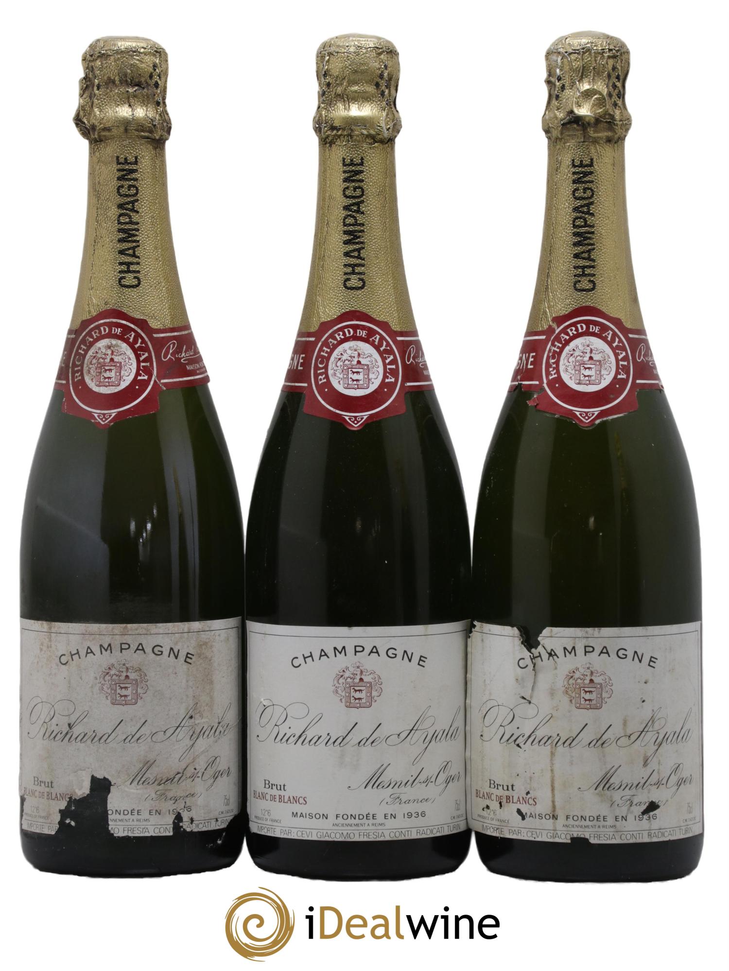 Champagne Brut Blanc De Blancs Richard De Alaya - Lot de 3 bouteilles - 0