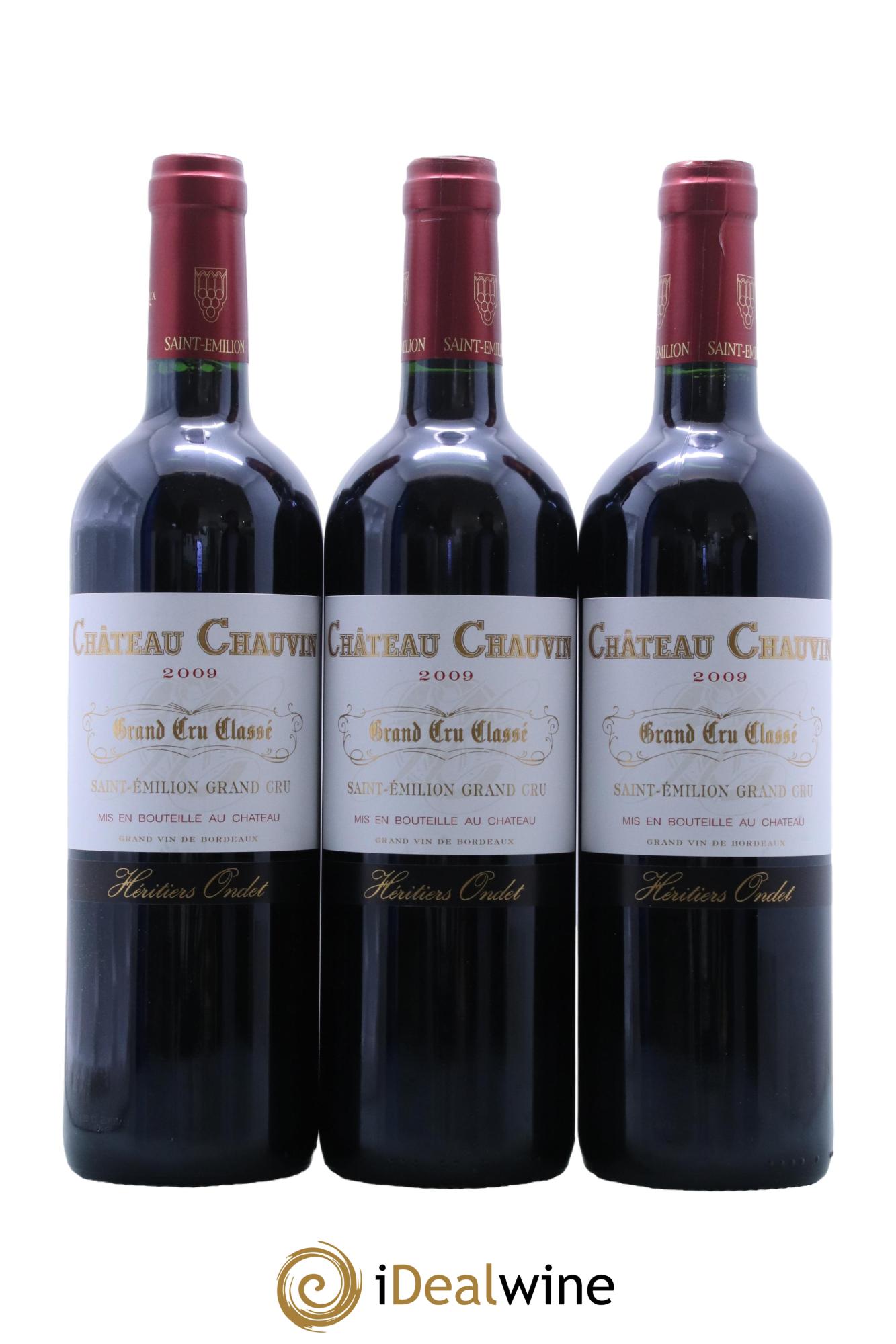 Château Chauvin Grand Cru Classé  2009 - Lot of 3 bottles - 0