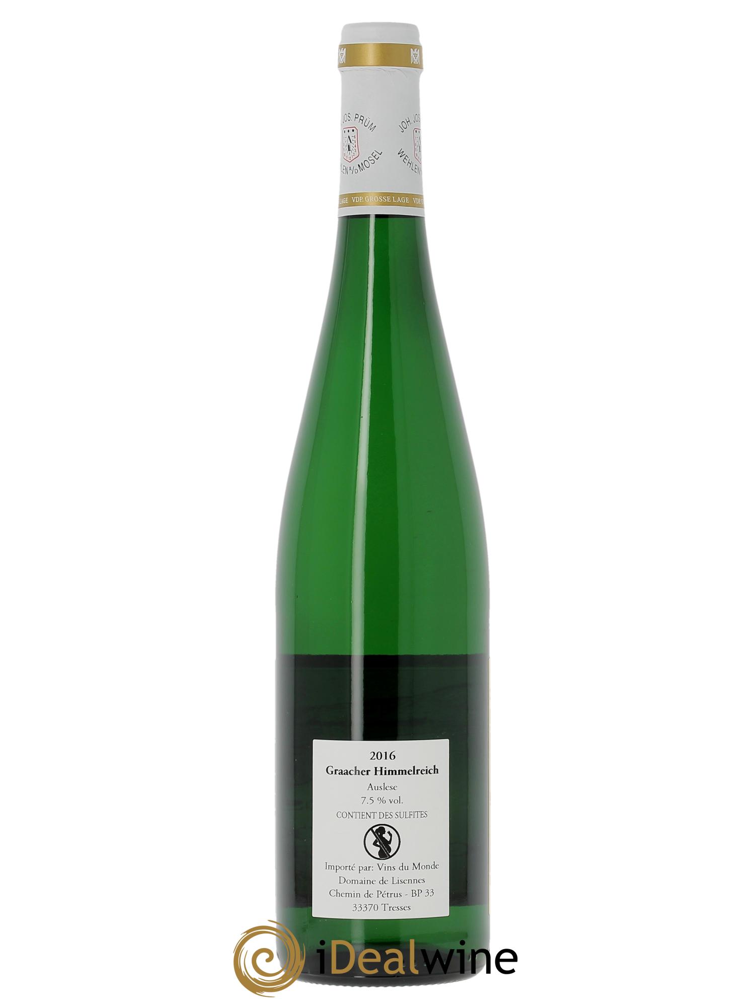 Riesling Joh. Jos. Prum Graacher Himmelreich Auslese  2016 - Lotto di 1 bottiglia - 2