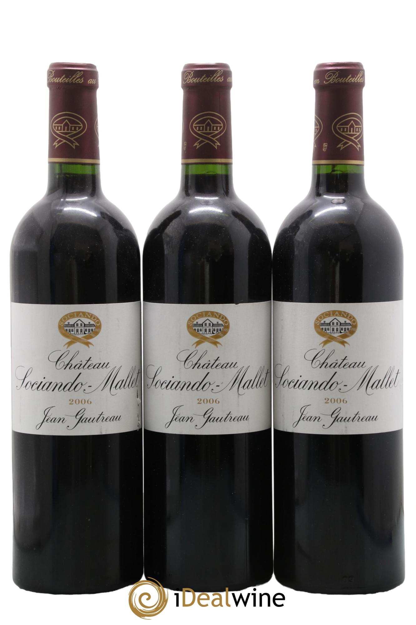 Château Sociando Mallet 2006 - Lot of 3 bottles - 0