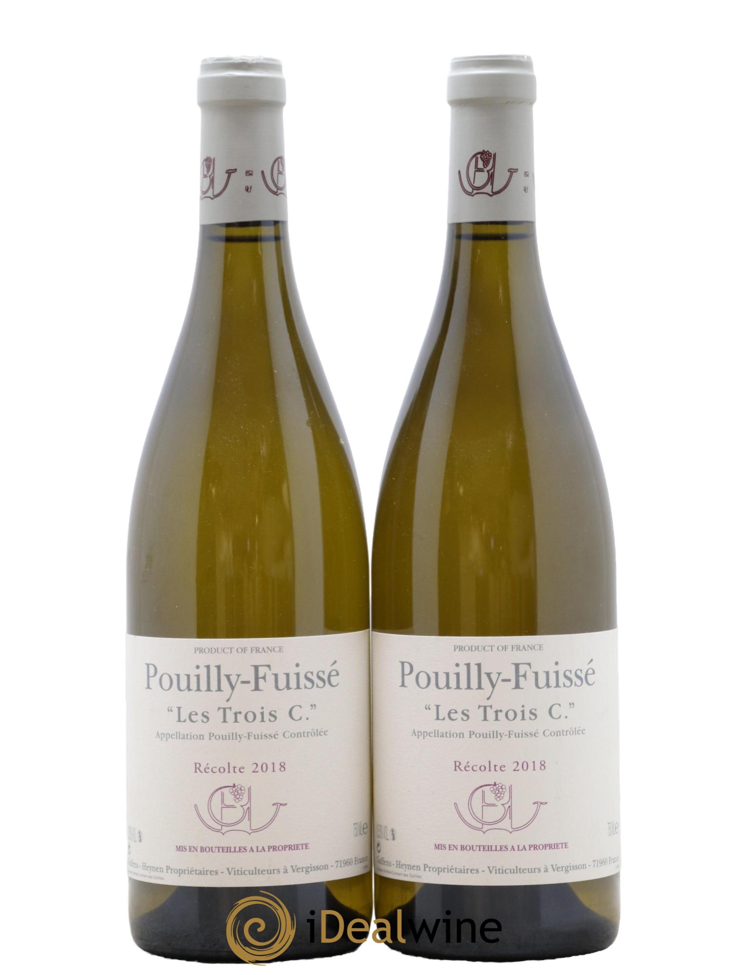 Pouilly-Fuissé Les Trois C Guffens-Heynen 2018 - Lot of 2 bottles - 0