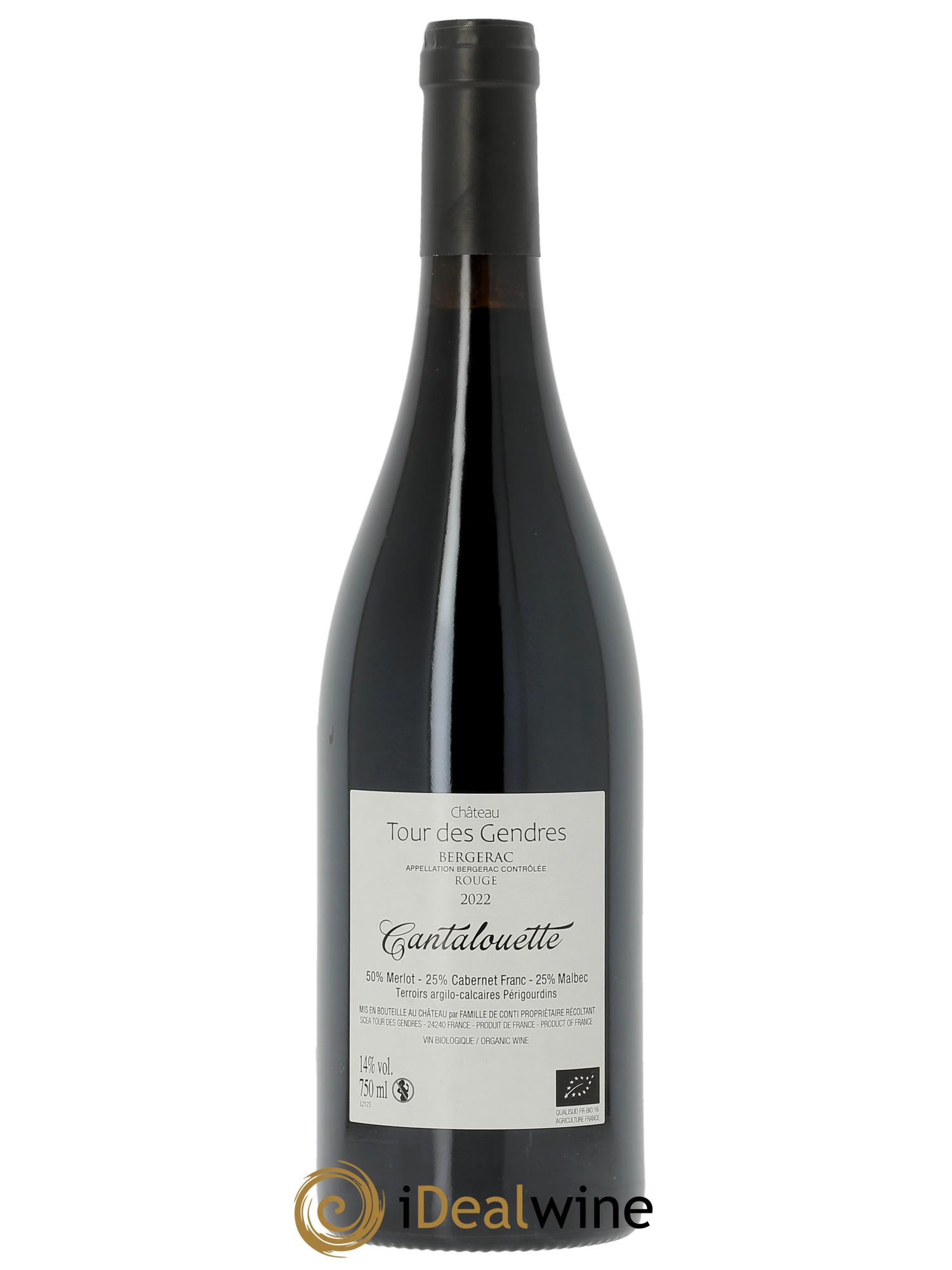 Bergerac Château Tour des Gendres Cantalouette Famille de Conti  2022 - Lot de 1 bouteille - 1