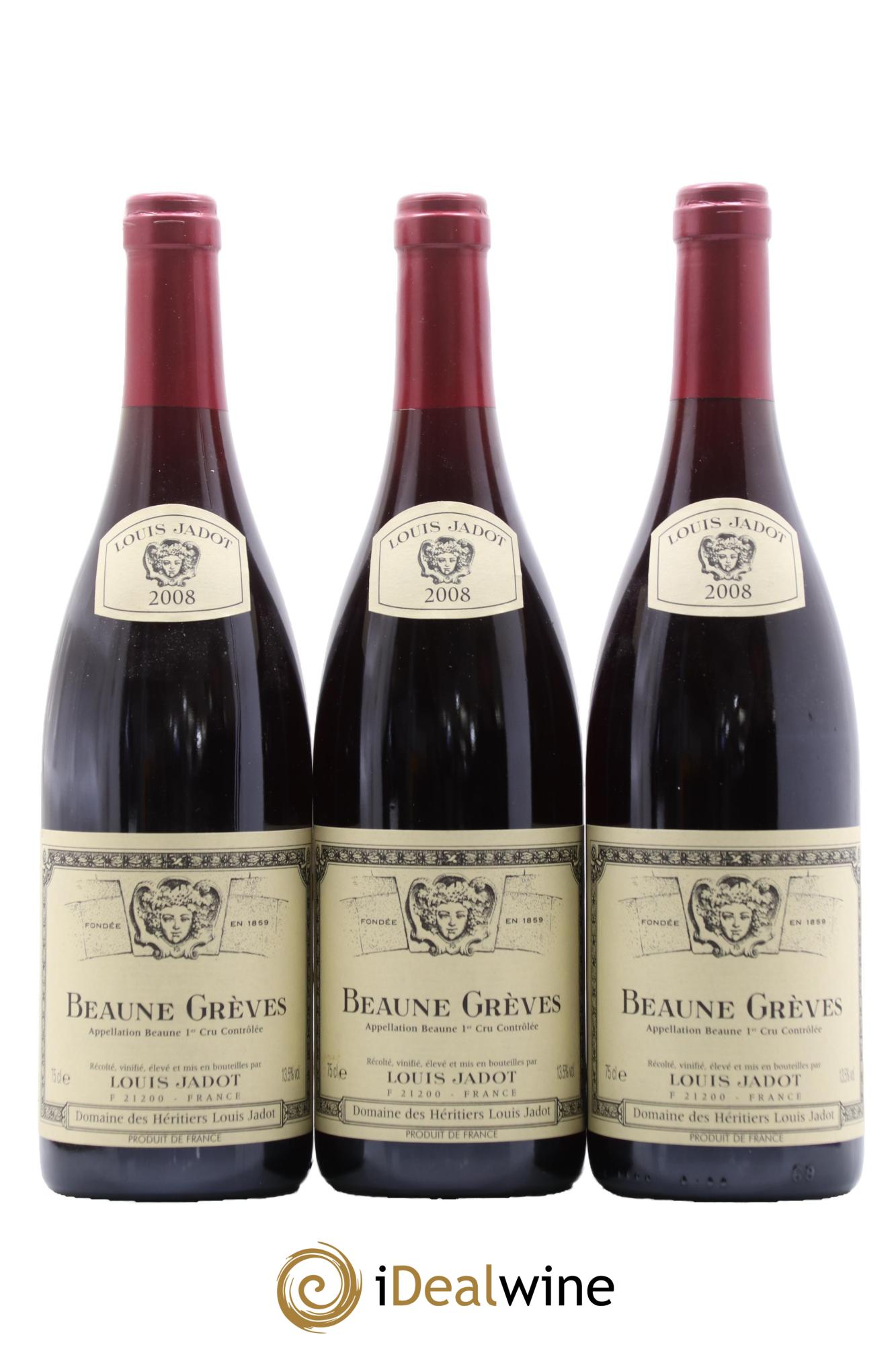 Beaune 1er Cru Grèves Domaine Louis Jadot 2008 - Lot of 3 bottles - 0