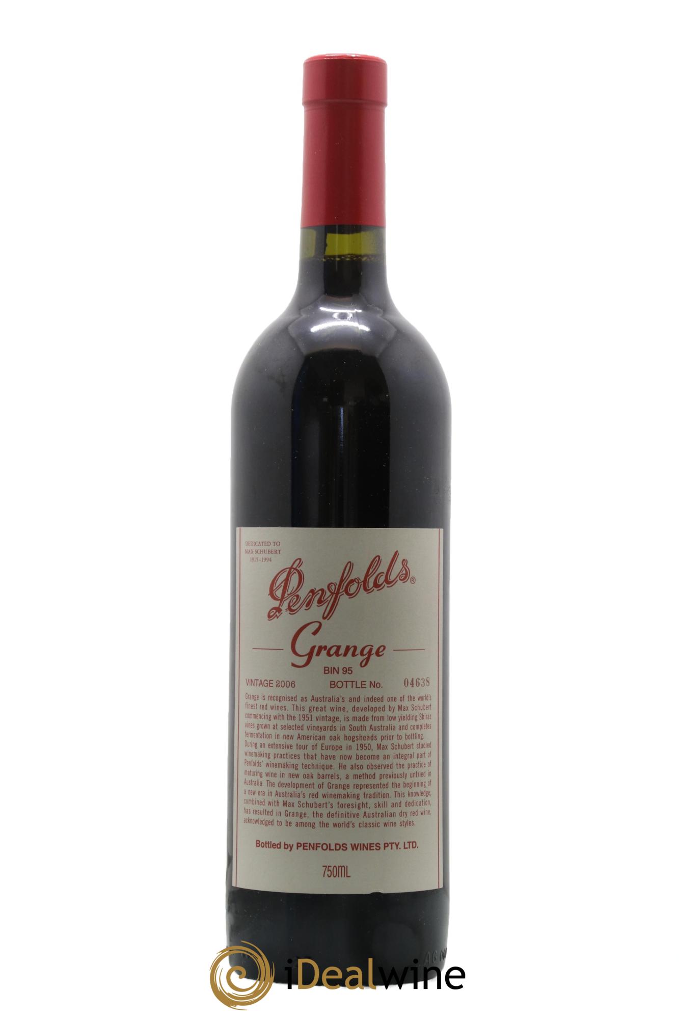 South Australia Penfolds Wines Grange Bin 95 2006 - Lot de 1 bouteille - 0