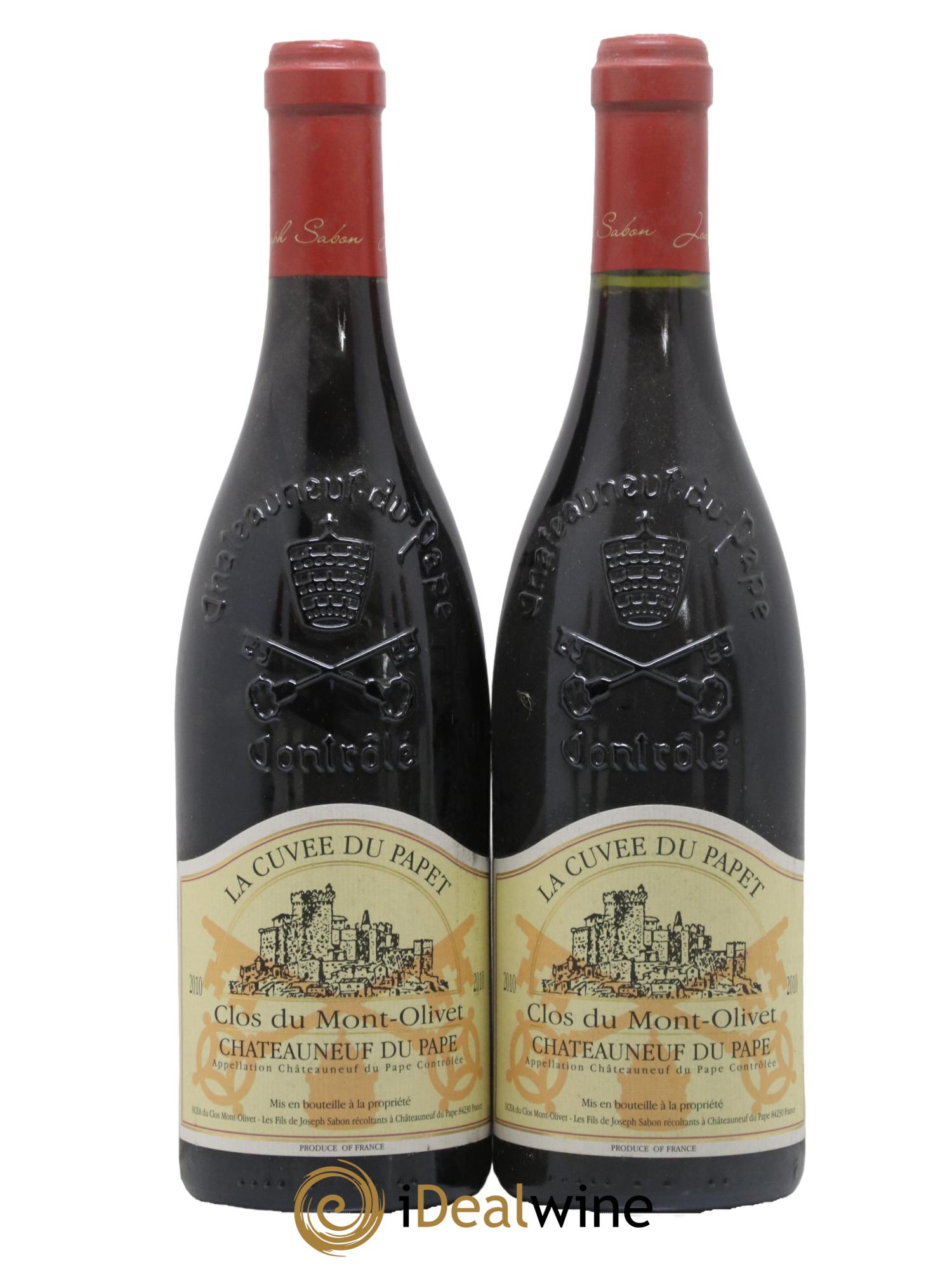 Châteauneuf-du-Pape Cuvée du Papet Clos du Mont-Olivet  2010 - Posten von 2 Flaschen - 0