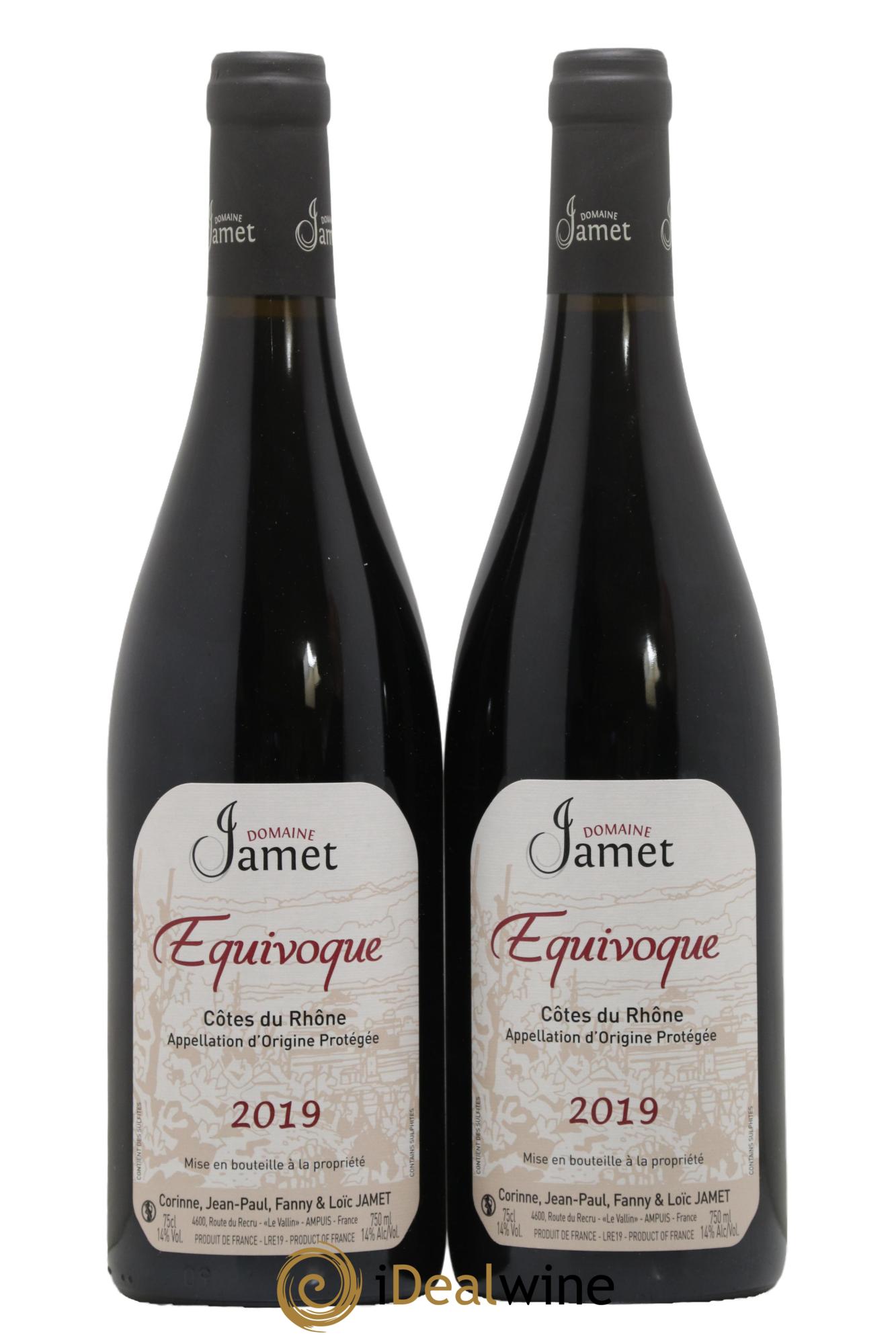 Côtes du Rhône Equivoque Jamet (Domaine) 2019 - Lotto di 2 bottiglie - 0