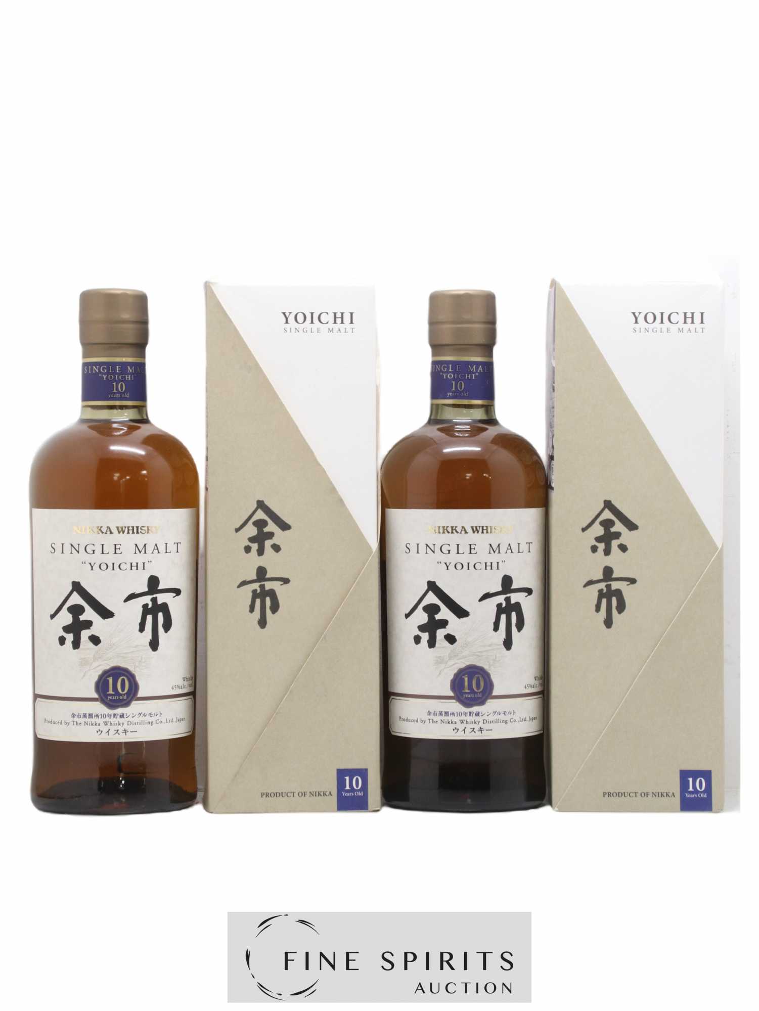 Yoichi 10 years Of. Nikka Whisky - Lot of 2 bottles - 0