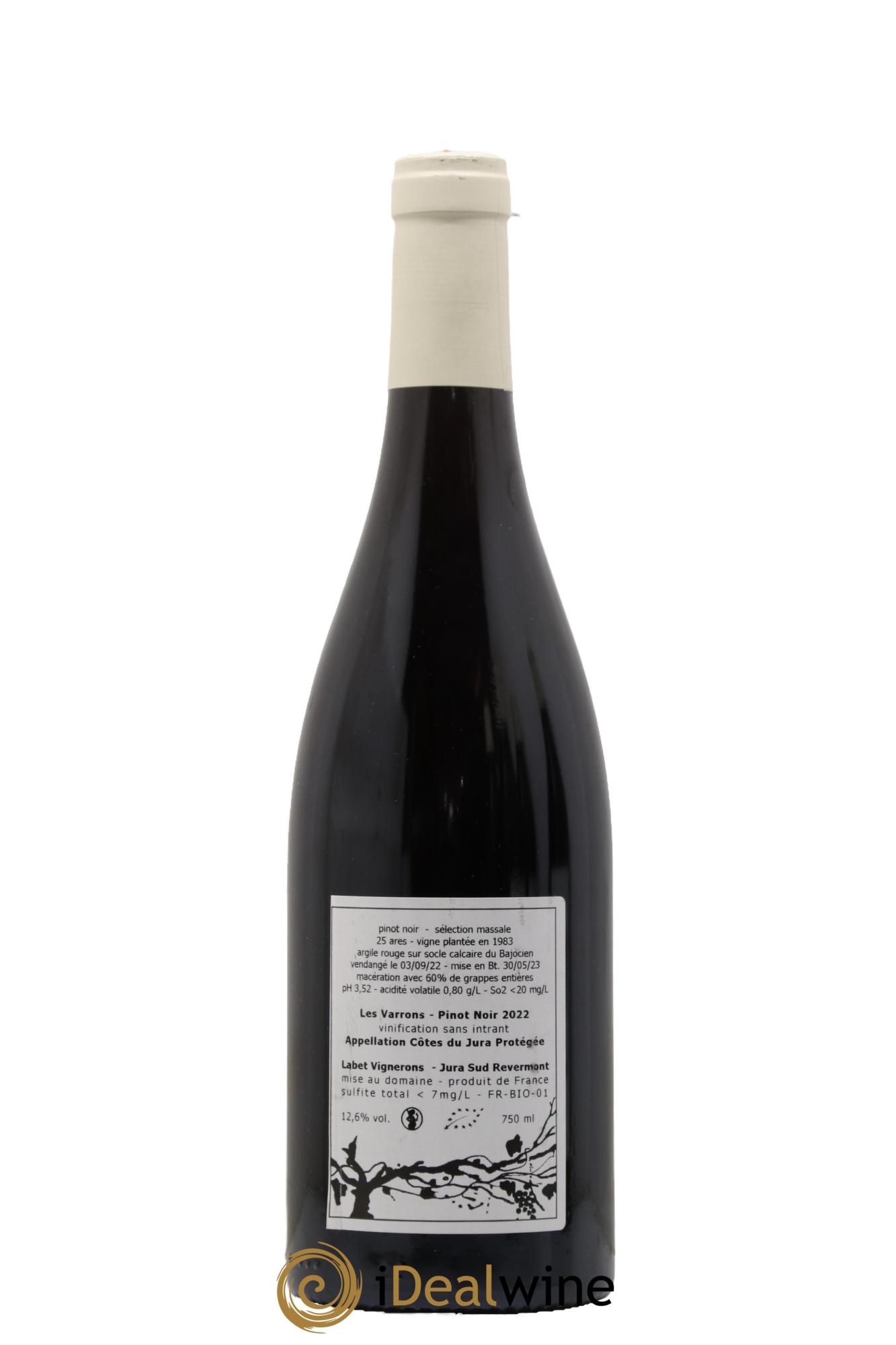 Côtes du Jura Pinot Noir Les Varrons Labet (Domaine)  2022 - Lot de 1 bouteille - 1