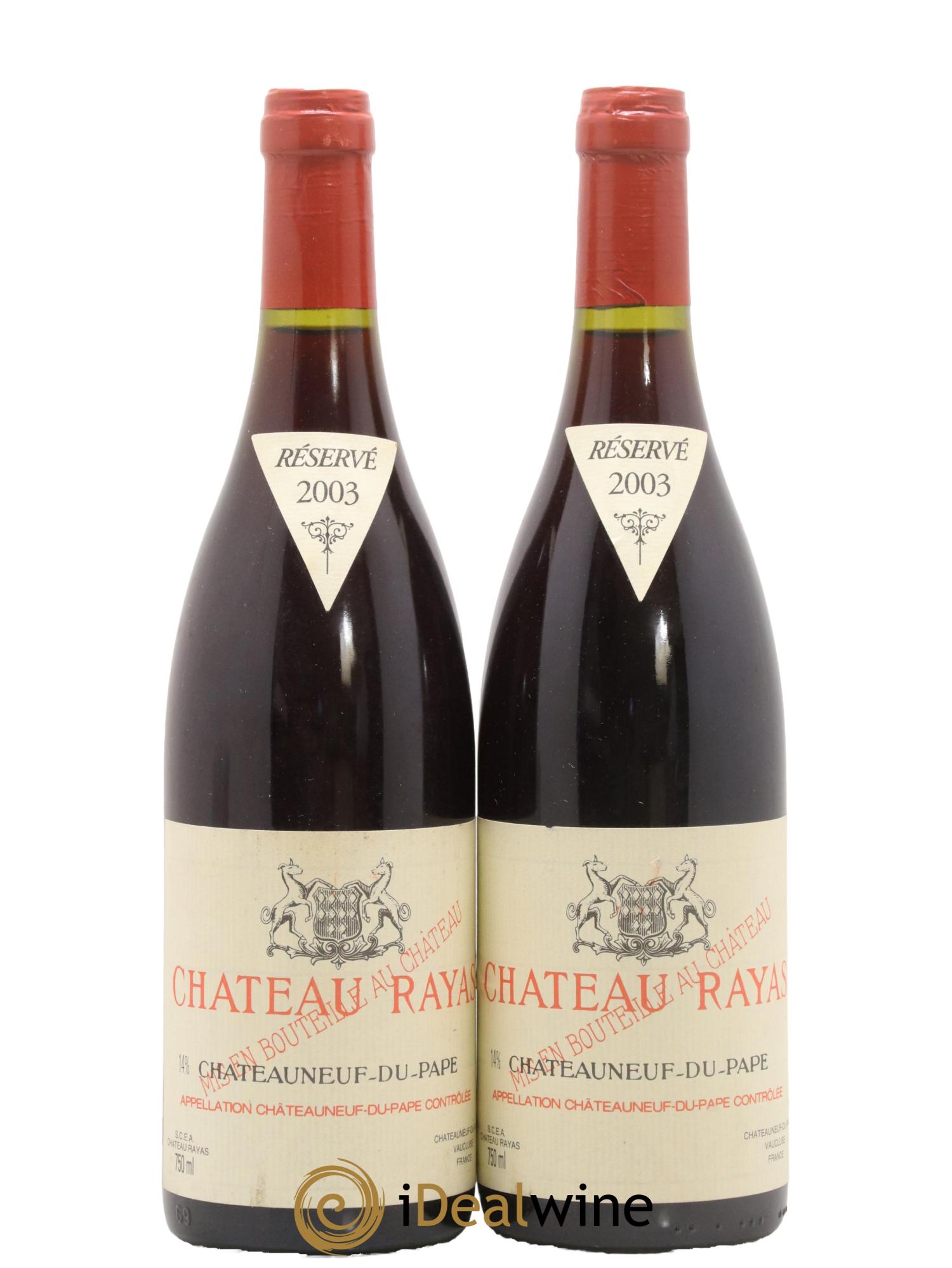 Châteauneuf-du-Pape Château Rayas Emmanuel Reynaud 2003 - Lot de 2 bouteilles - 0