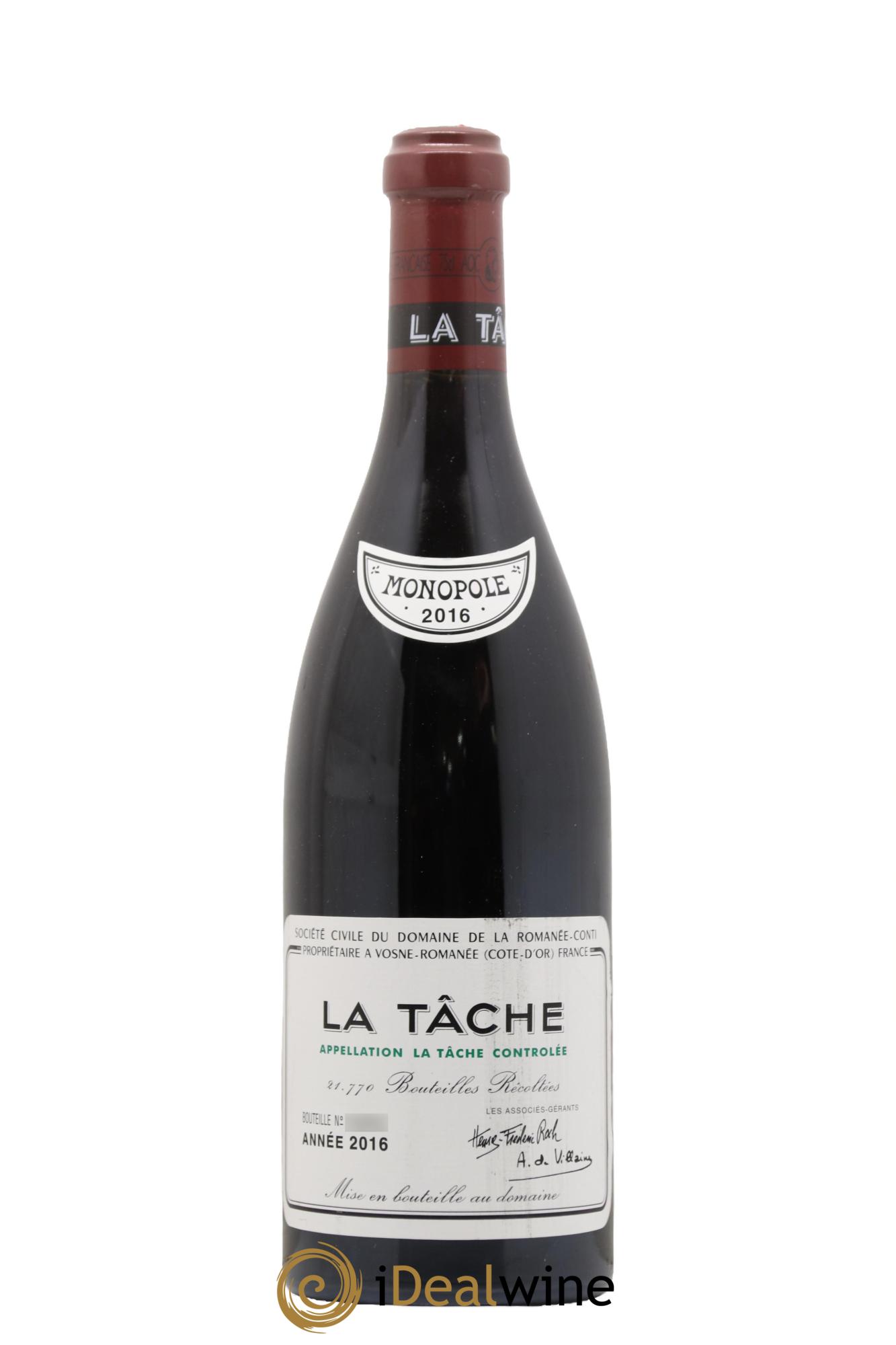 La Tâche Grand Cru Domaine de la Romanée-Conti 2016 - Lotto di 1 bottiglia - 0