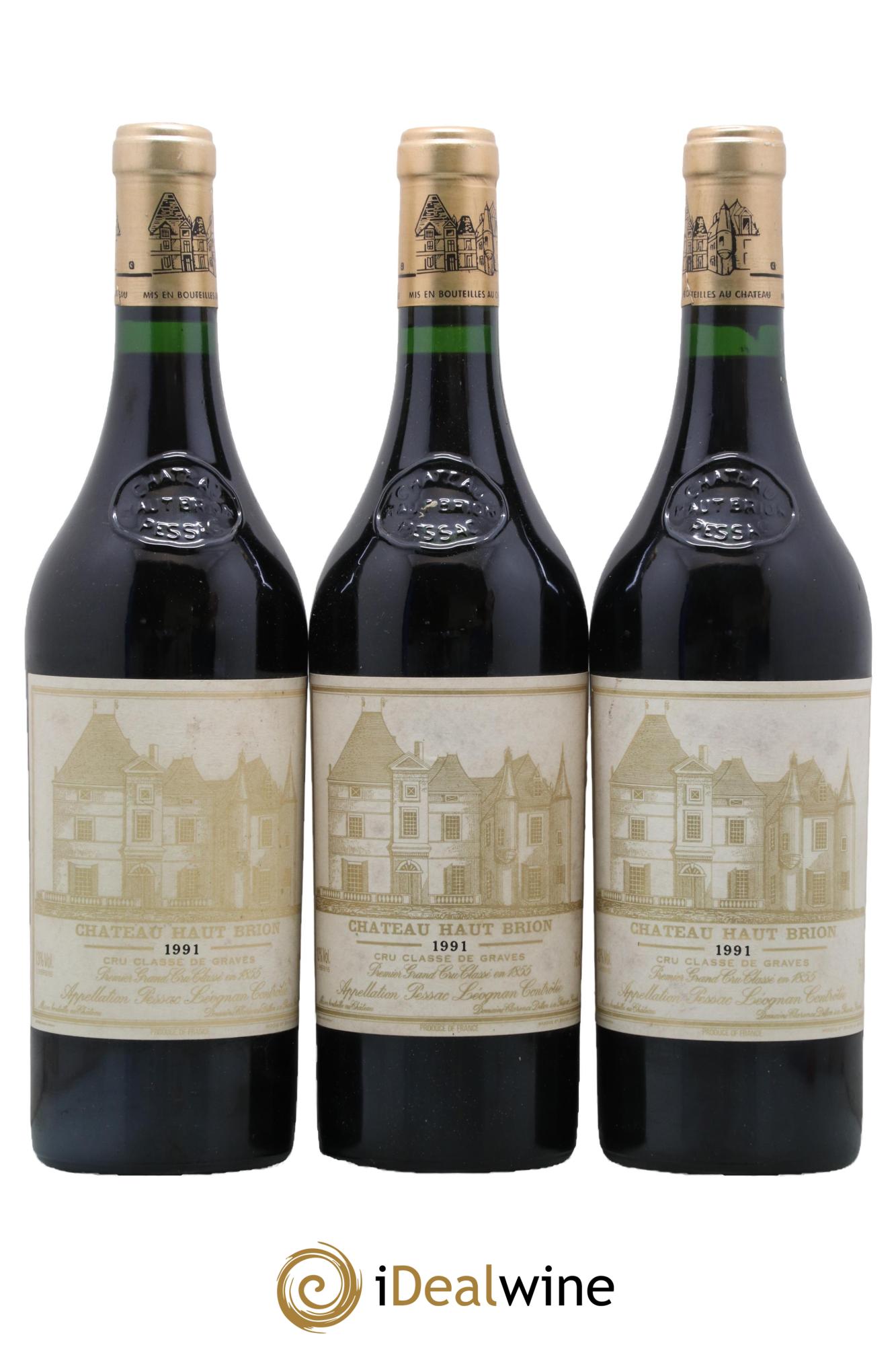 Château Haut Brion 1er Grand Cru Classé 1991 - Lot of 3 bottles - 0