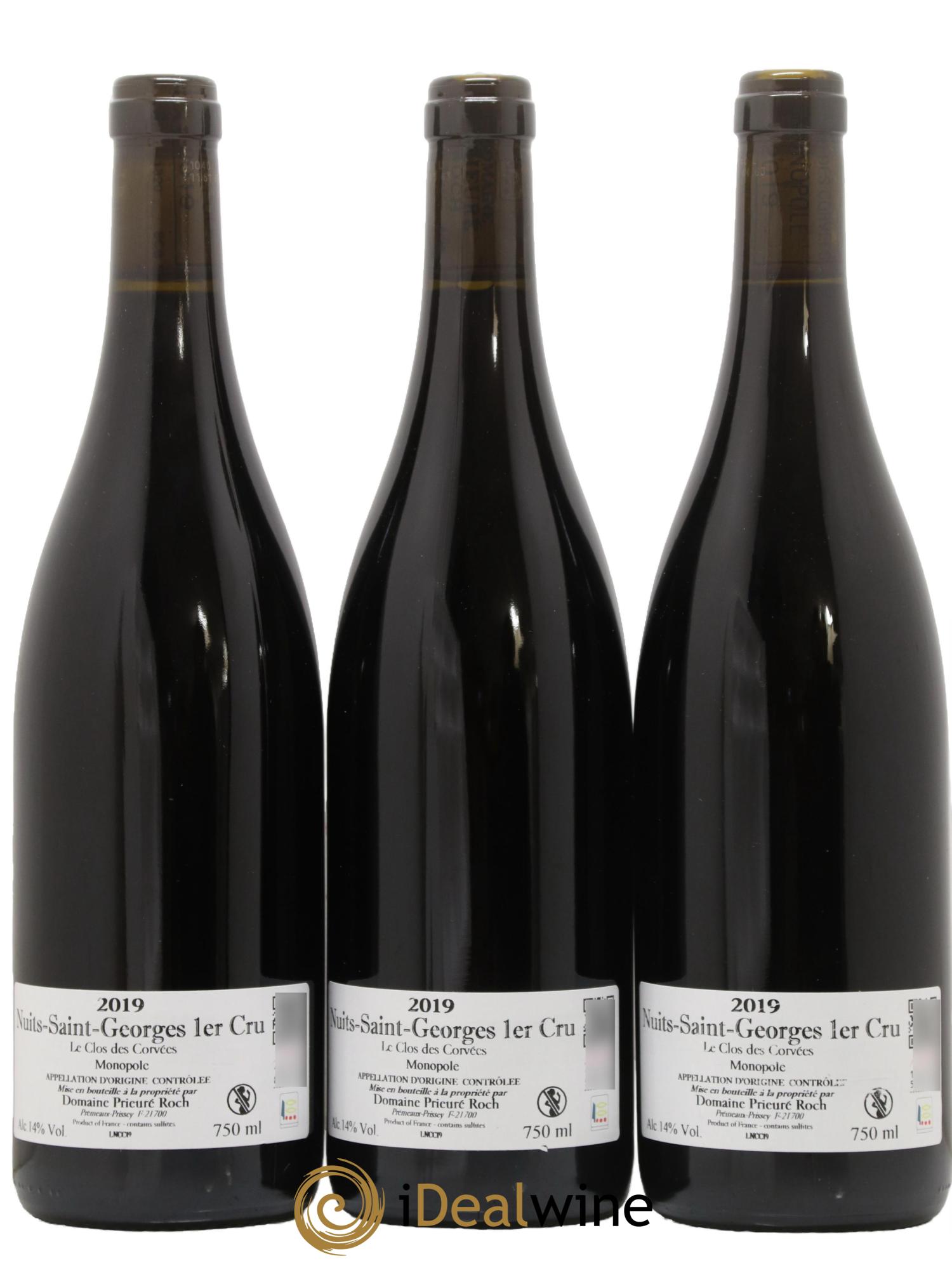 Nuits Saint-Georges 1er Cru Le Clos des Corvées Prieuré Roch 2019 - Lot de 3 bouteilles - 1