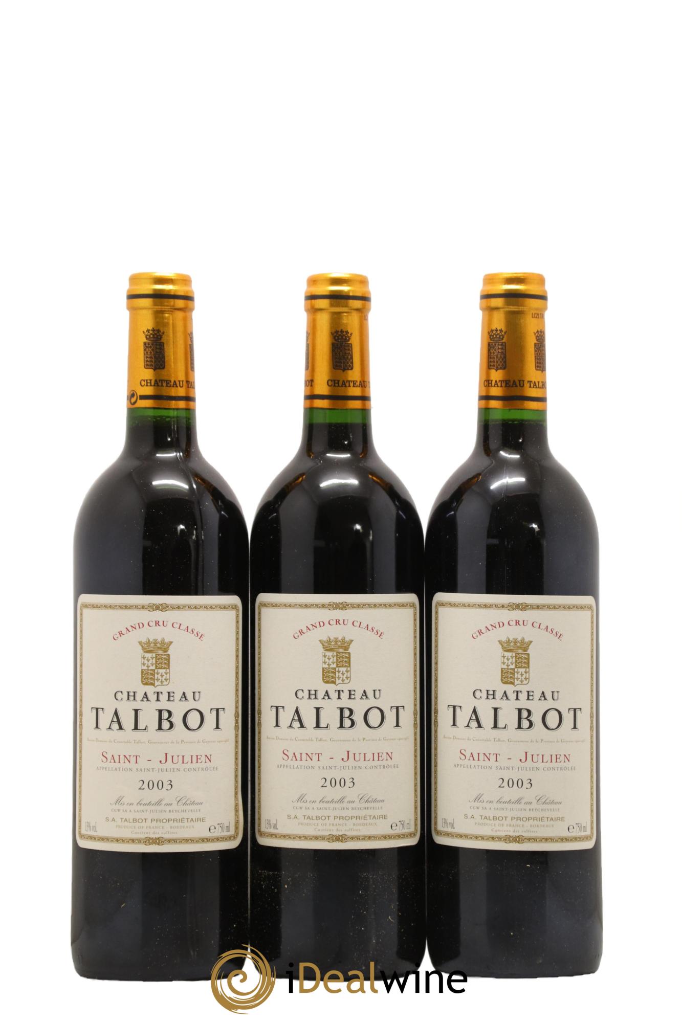 Château Talbot 4ème Grand Cru Classé 2003 - Lot of 6 bottles - 2