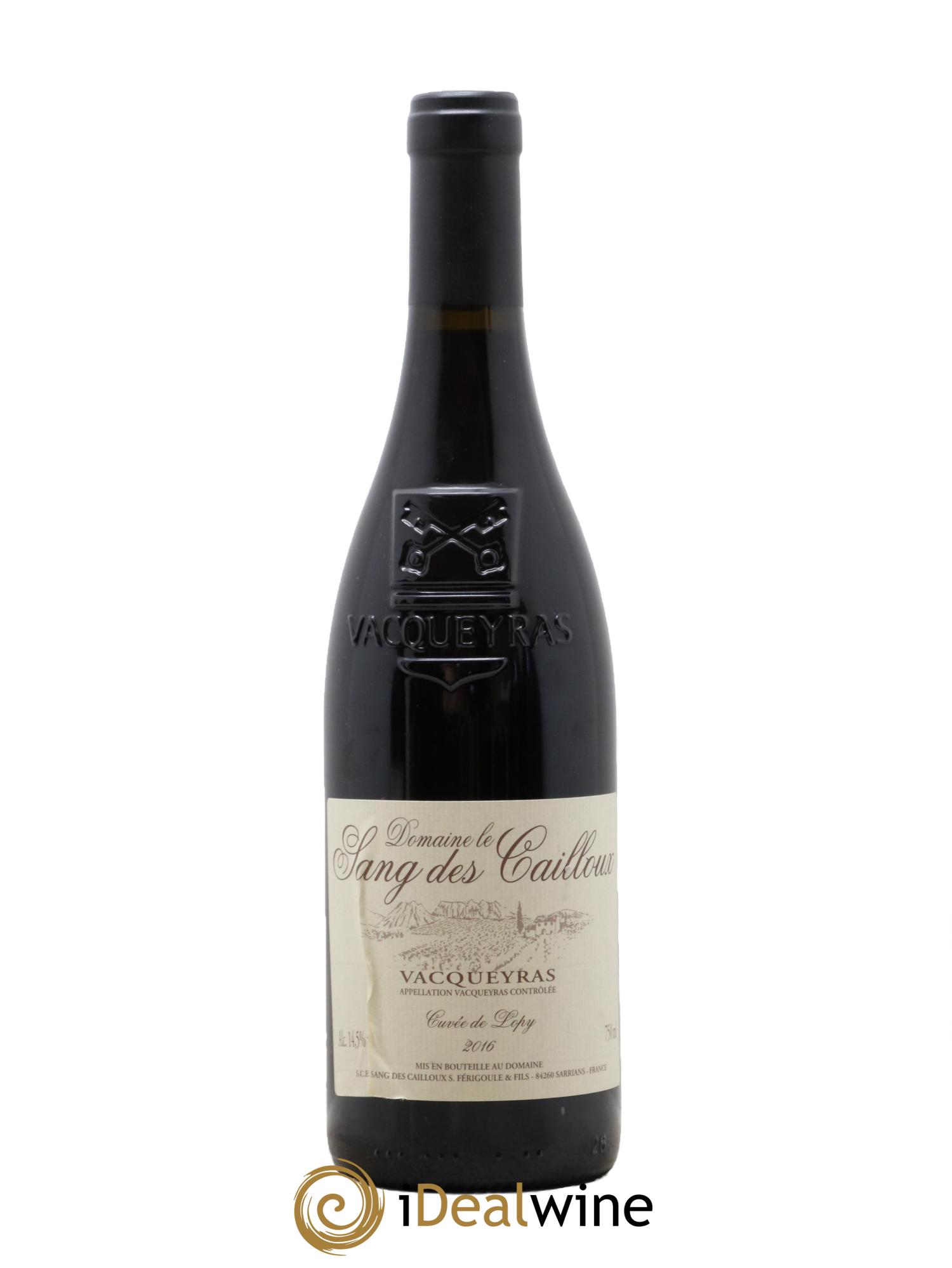 Vacqueyras Cuvée de Lopy Le Sang des Cailloux 2016 - Lotto di 1 bottiglia - 0