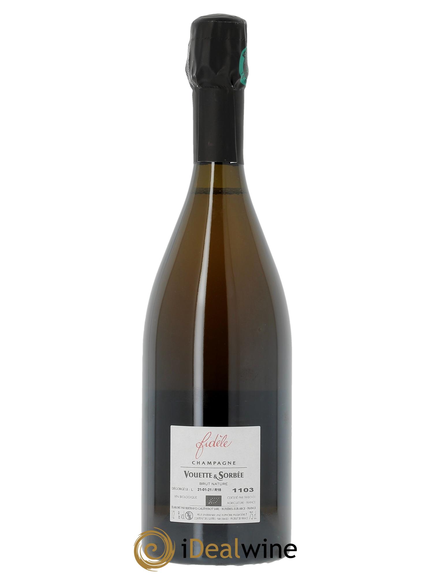 Fidèle Blanc de Noirs  Vouette et Sorbée  - Lot de 1 bouteille - 1