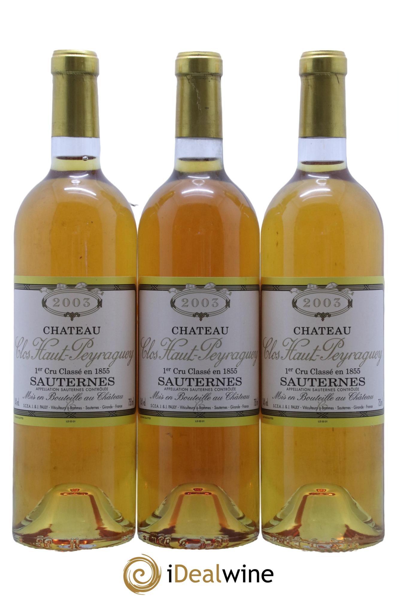 Clos Haut-Peyraguey 1er Grand Cru Classé  2003 - Lot de 12 bouteilles - 2