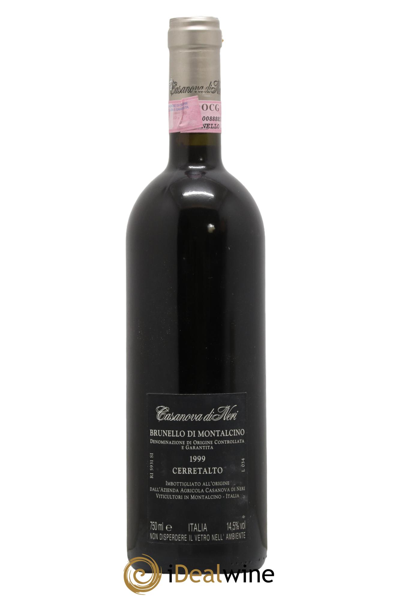 Brunello di Montalcino DOCG Cerretalto Casanova di Neri - Giacomo Neri 1999 - Posten von 1 Flasche - 1