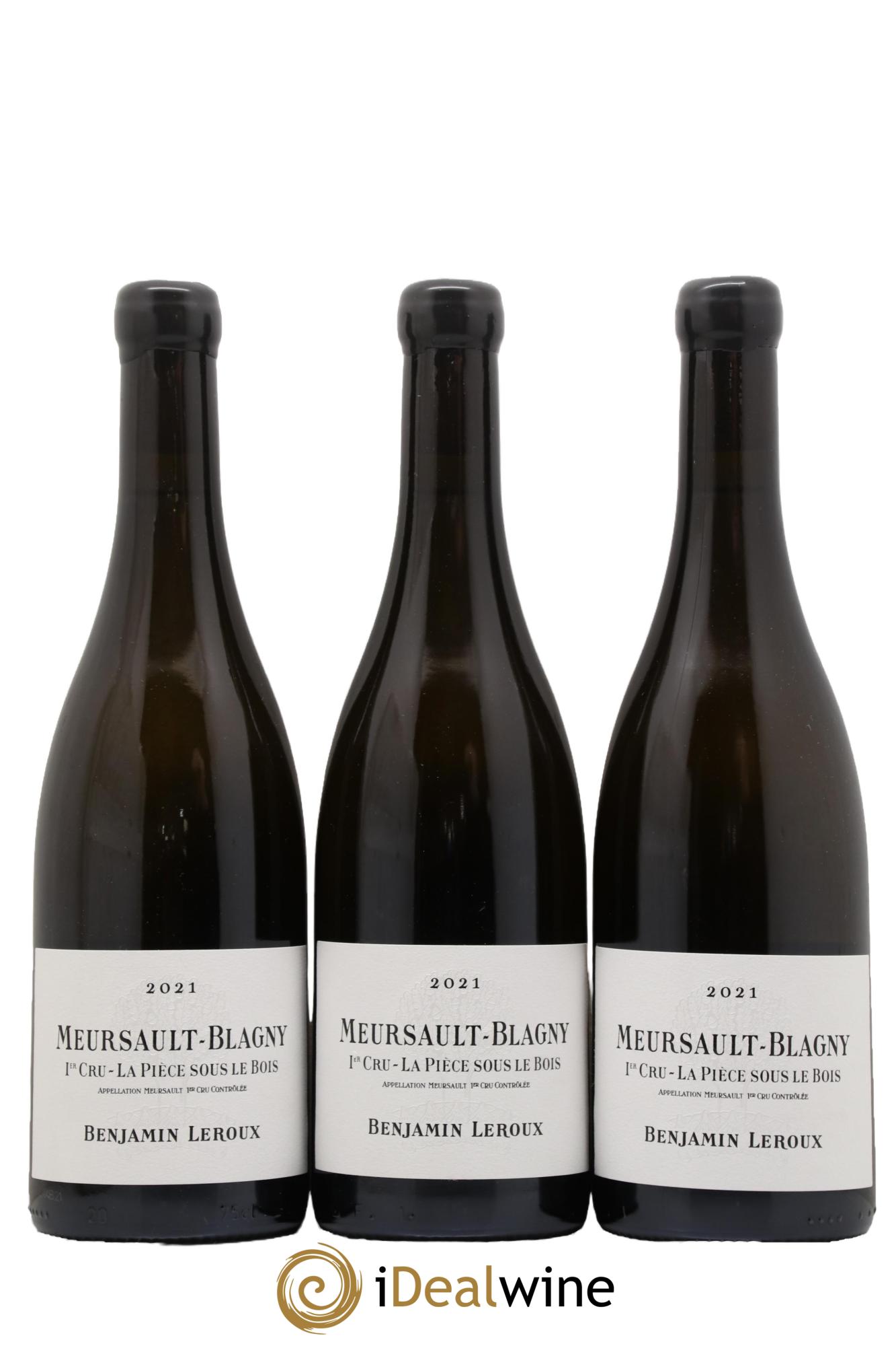 Meursault 1er Cru Blagny la Piece sous Bois Benjamin Leroux 2021 - Posten von 3 Flaschen - 0