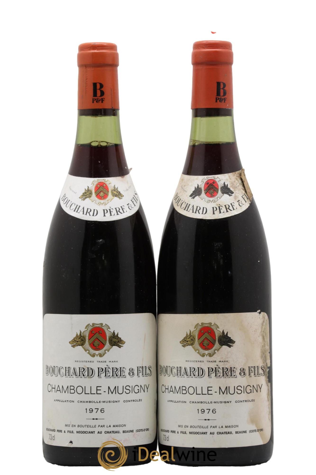 Chambolle-Musigny Bouchard Père & Fils  1976 - Lot of 2 bottles - 0