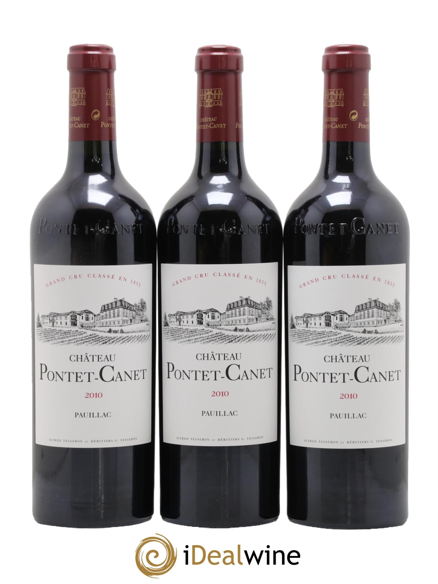 Château Pontet Canet 5ème Grand Cru Classé 2010 - Lotto di 3 bottiglie - 0