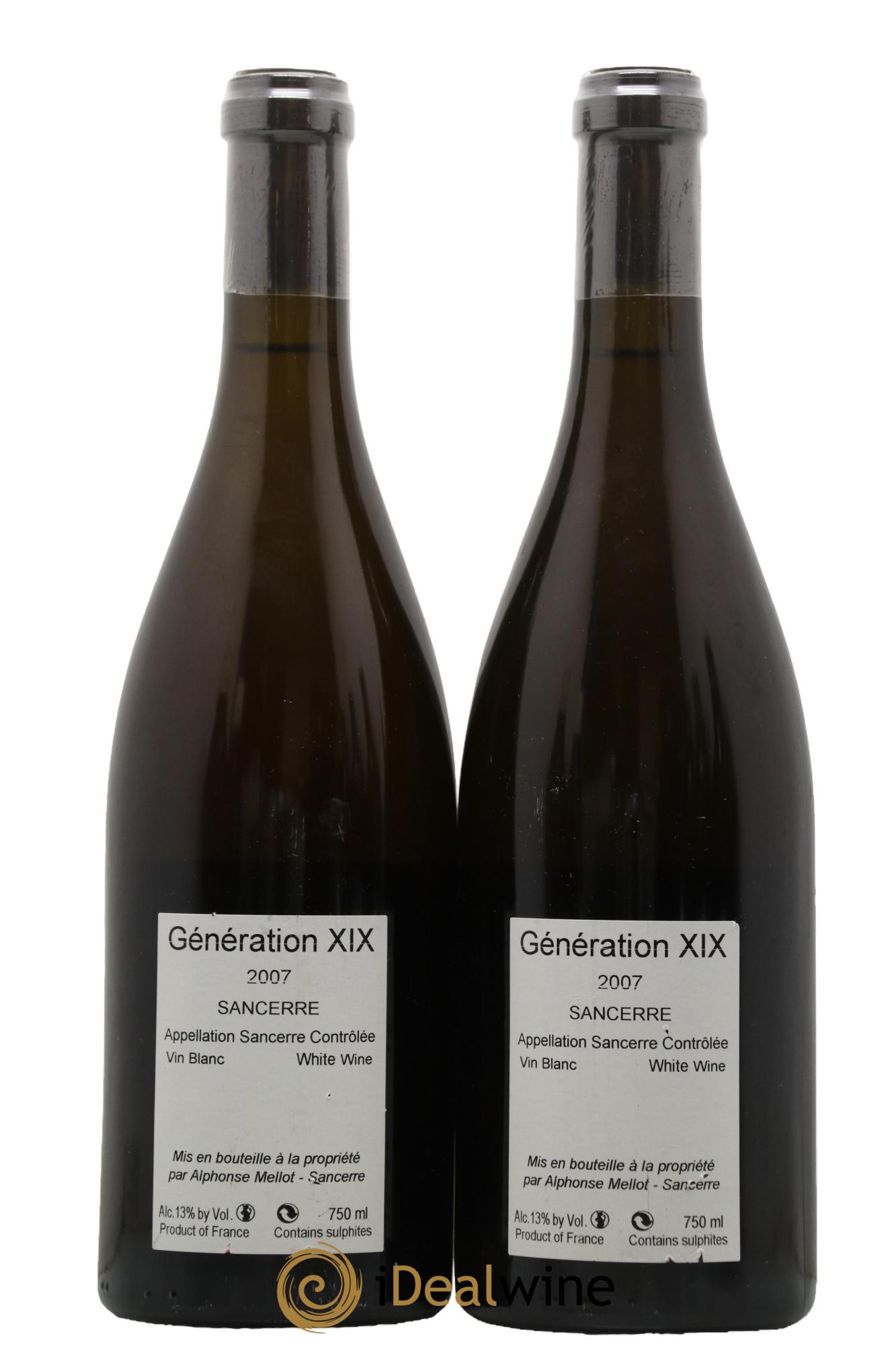 Sancerre Génération XIX Alphonse Mellot 2007 - Lot de 2 bouteilles - 1