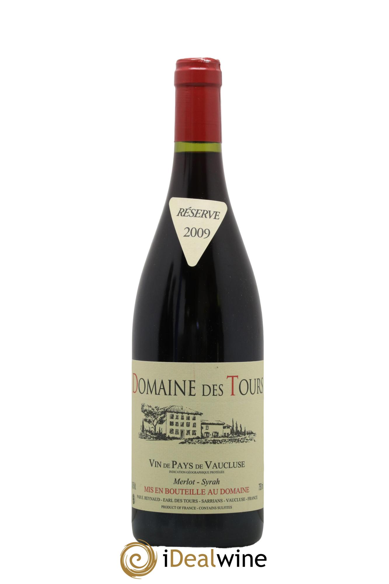 IGP Pays du Vaucluse (Vin de Pays du Vaucluse) Domaine des Tours Merlot-Syrah Emmanuel Reynaud 2009 - Lotto di 1 bottiglia - 0