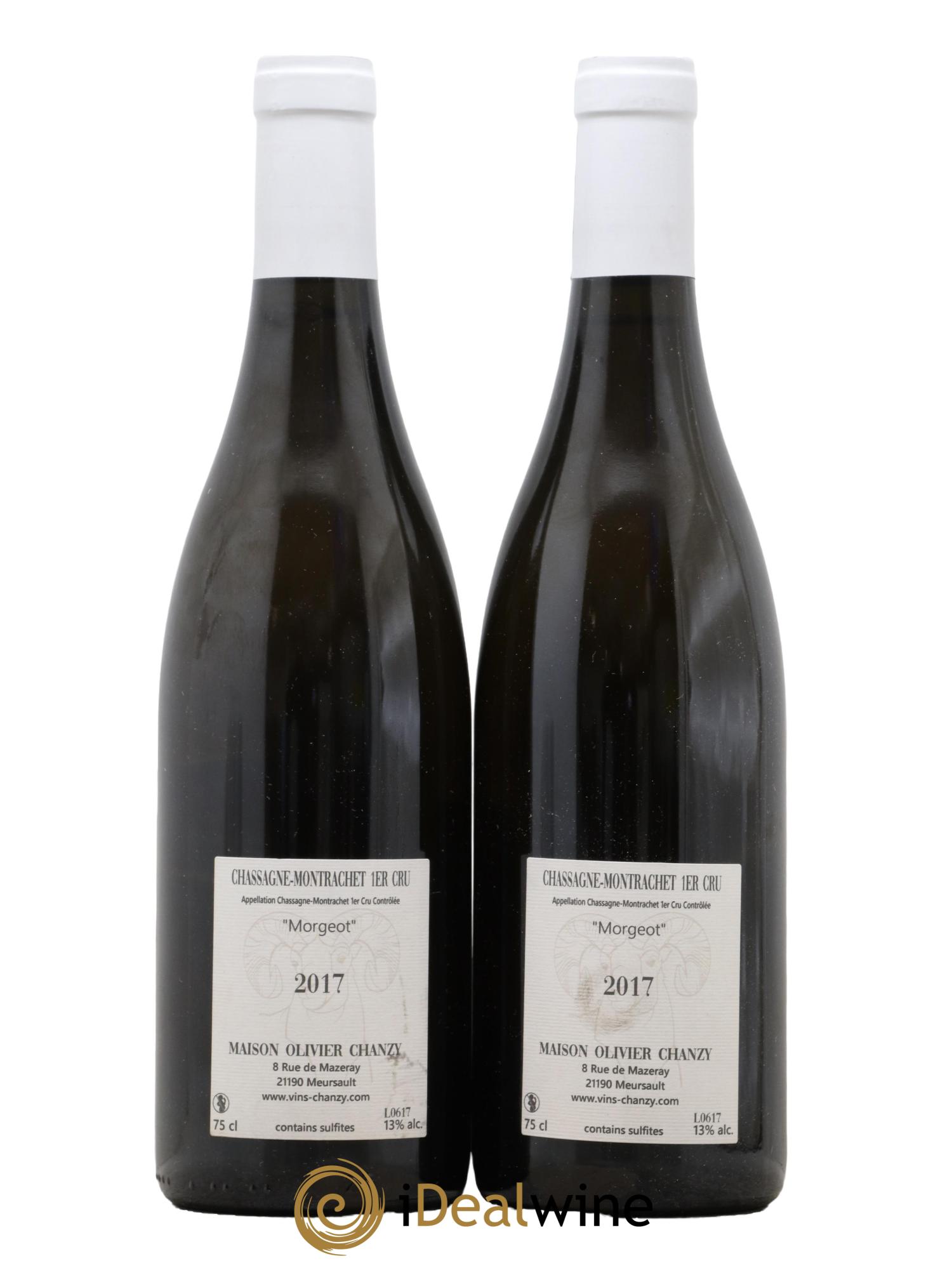 Chassagne-Montrachet 1er Cru Morgeot Domaine Olivier Chanzy 2017 - Lotto di 2 bottiglie - 1