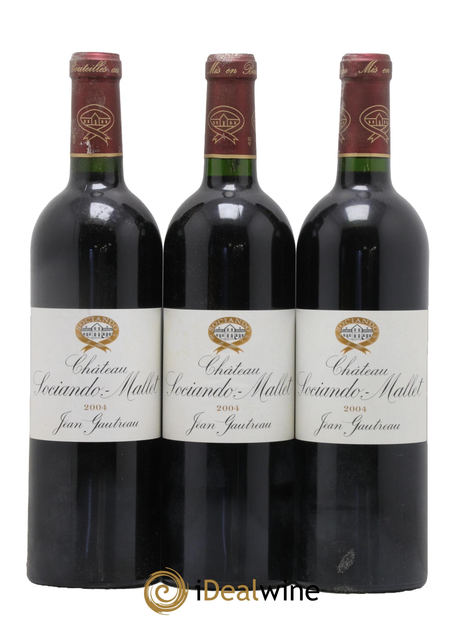 Château Sociando Mallet 2004 - Lot de 3 bouteilles - 0