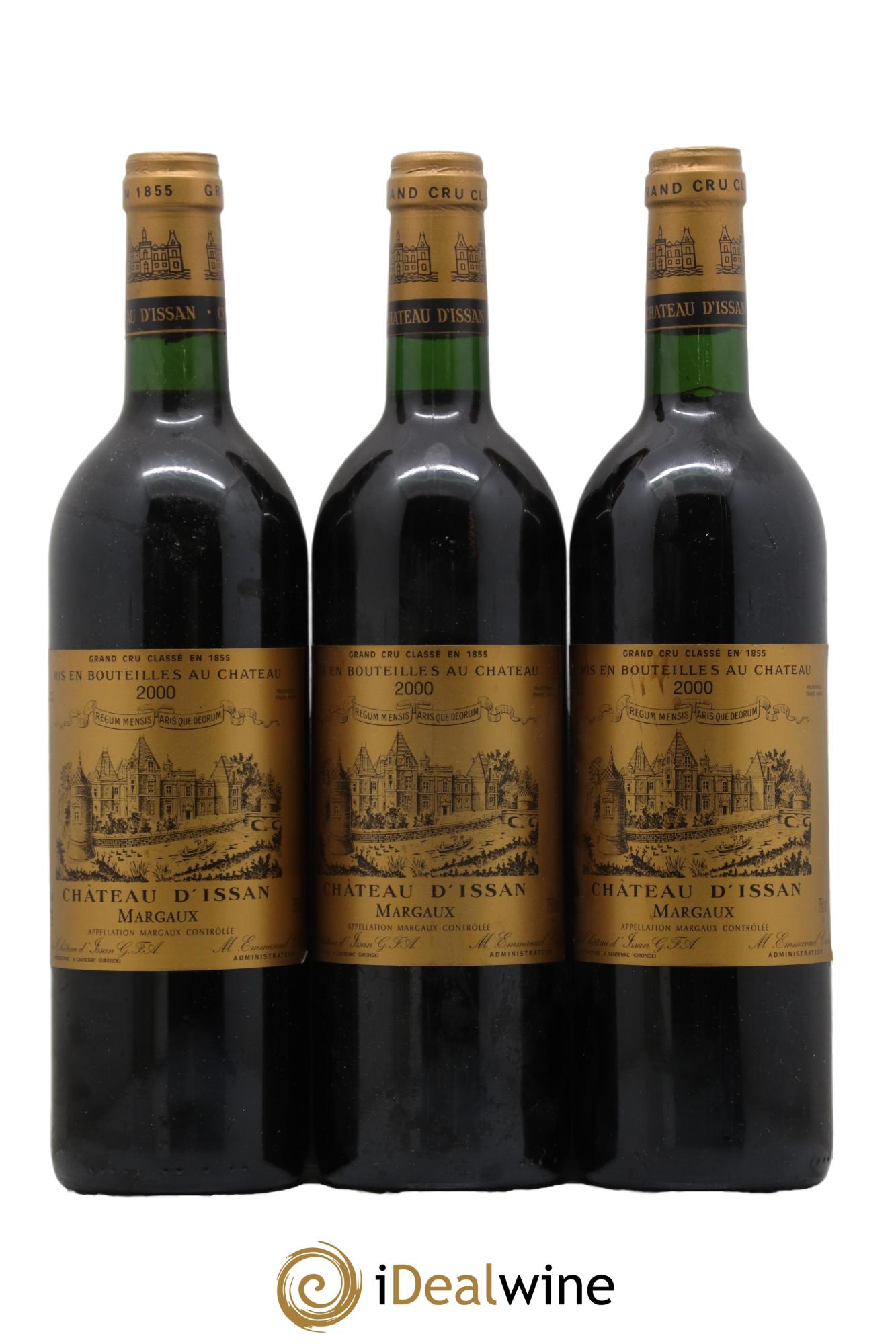 Château d'Issan 3ème Grand Cru Classé  2000 - Lotto di 3 bottiglie - 0