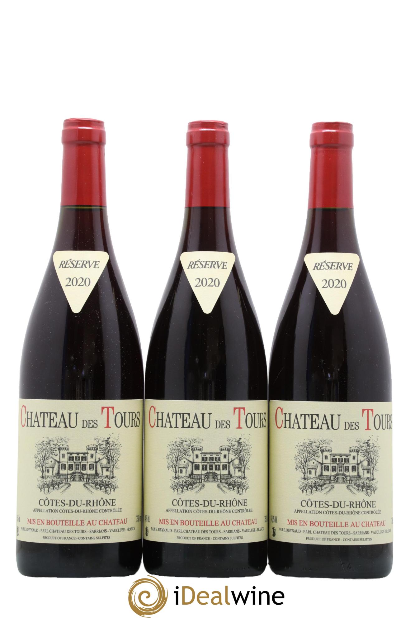 Côtes du Rhône Château des Tours Emmanuel Reynaud 2020 - Lot de 3 bouteilles - 0