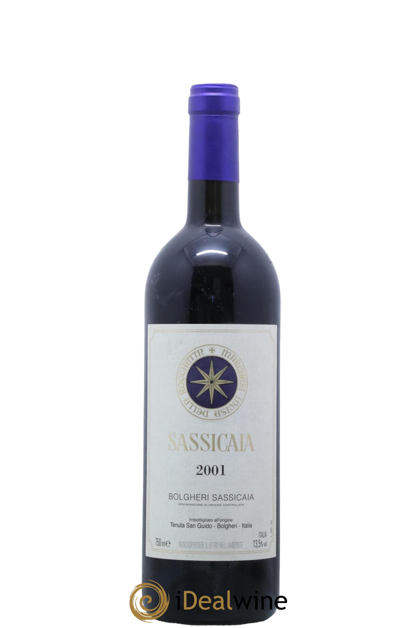 Bolgheri DOC Sassicaia Tenuta San Guido  2001 - Lotto di 1 bottiglia - 0