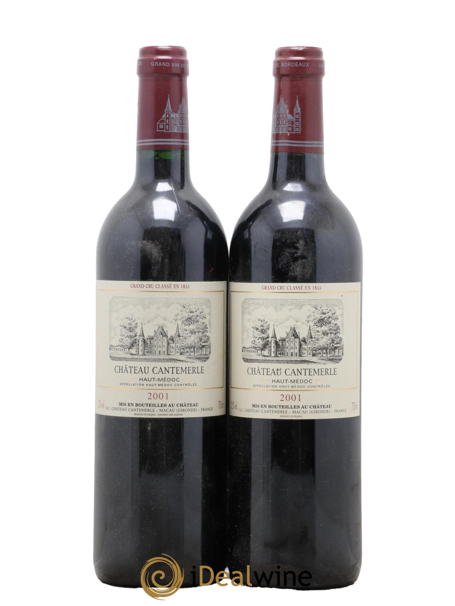 Château Cantemerle 5ème Grand Cru Classé 2001 - Lot de 2 bouteilles - 0