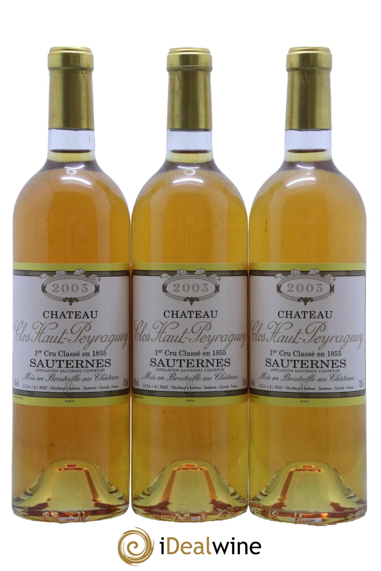 Clos Haut-Peyraguey 1er Grand Cru Classé  2003 - Lot de 12 bouteilles - 4