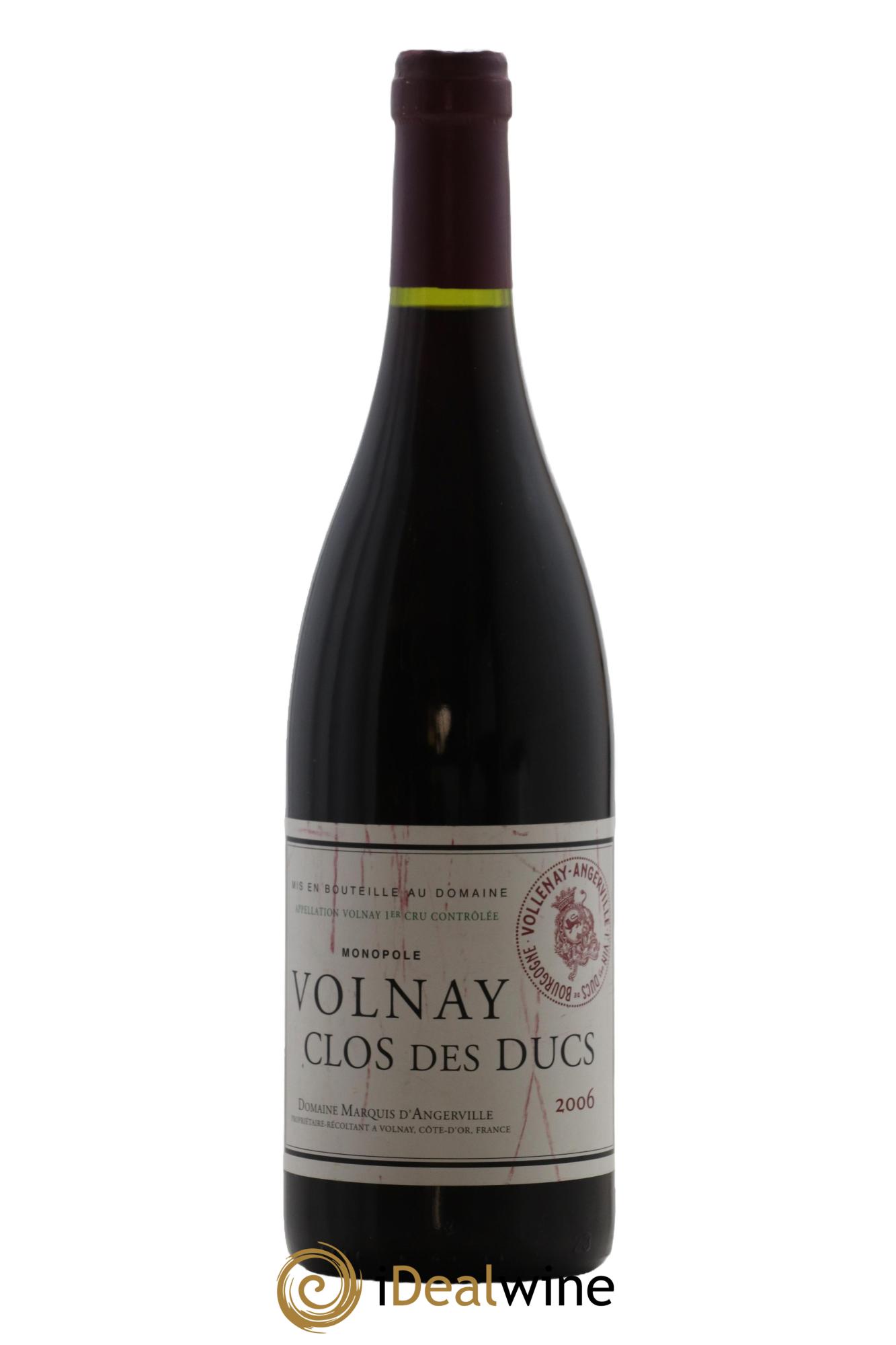 Volnay 1er Cru Clos des Ducs Marquis d'Angerville (Domaine) 2006 - Posten von 1 Flasche - 0