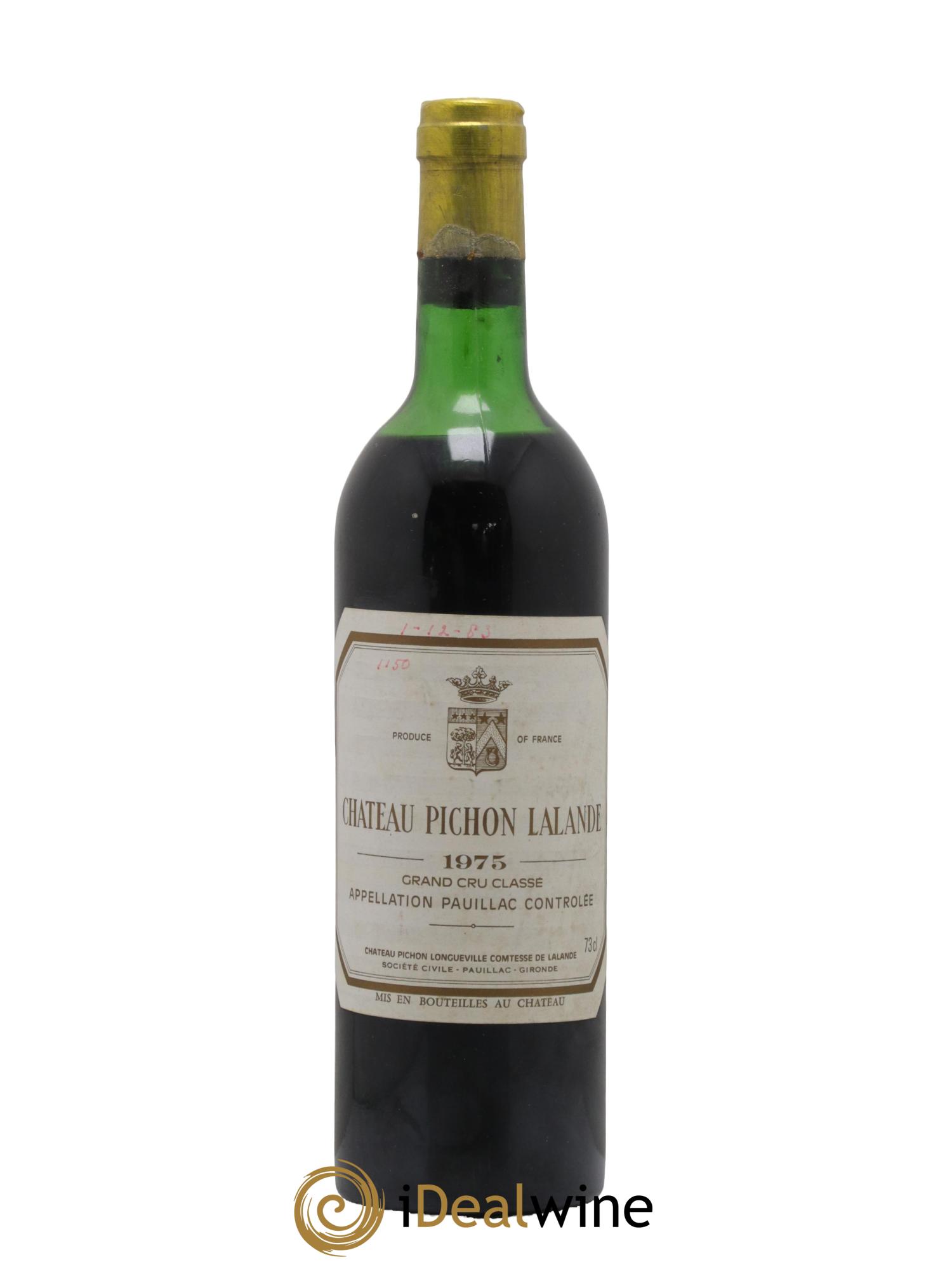 Château Pichon Longueville Comtesse de Lalande 2ème Grand Cru Classé 1975 - Posten von 1 Flasche - 0