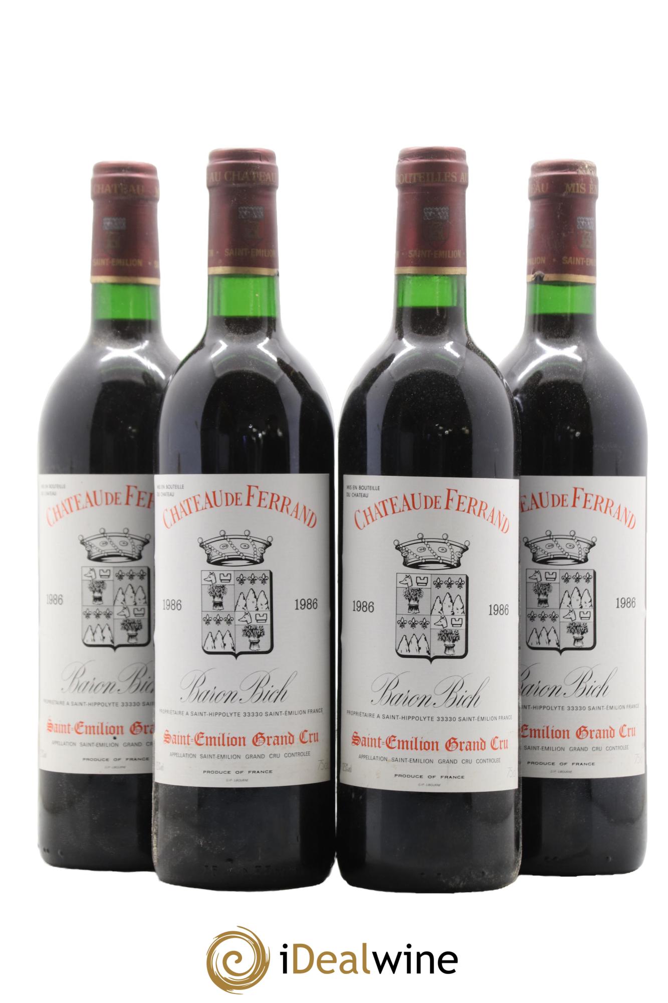 Château Ferrand 1986 - Lot de 4 bouteilles - 0