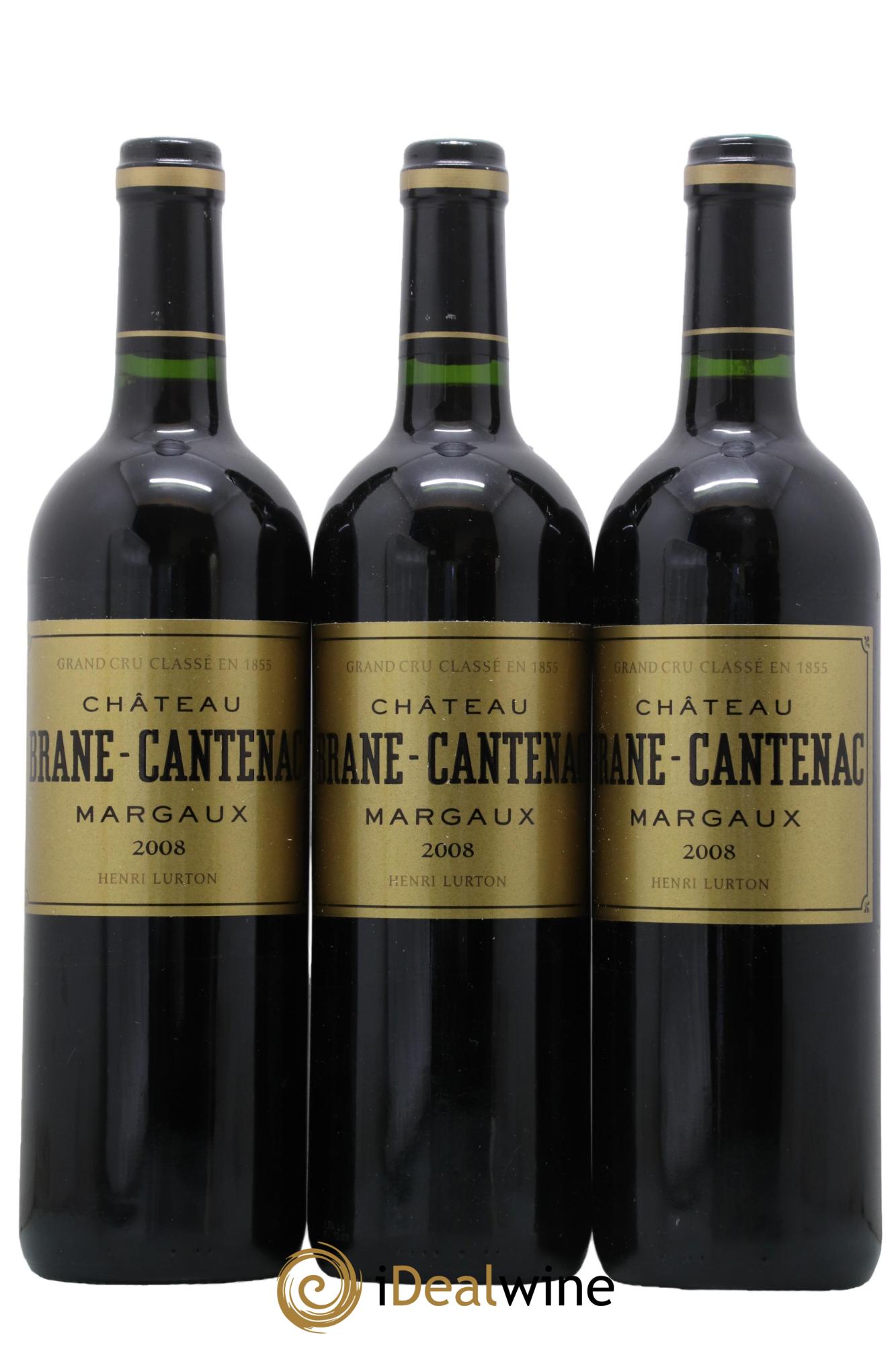 Château Brane Cantenac 2ème Grand Cru Classé 2008 - Lotto di 3 bottiglie - 0