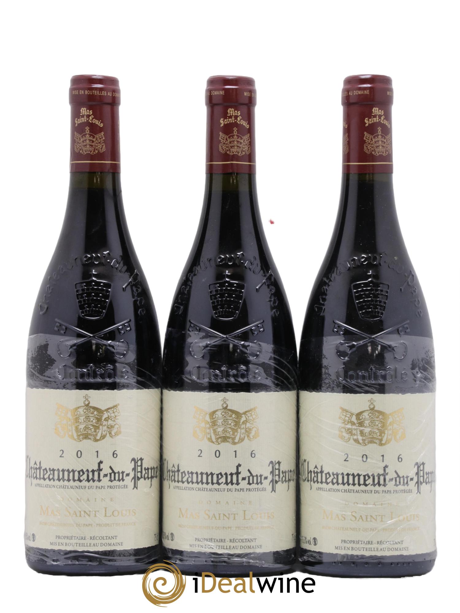 Châteauneuf-du-Pape Tradition Mas Saint-Louis  2016 - Lot de 3 bouteilles - 0