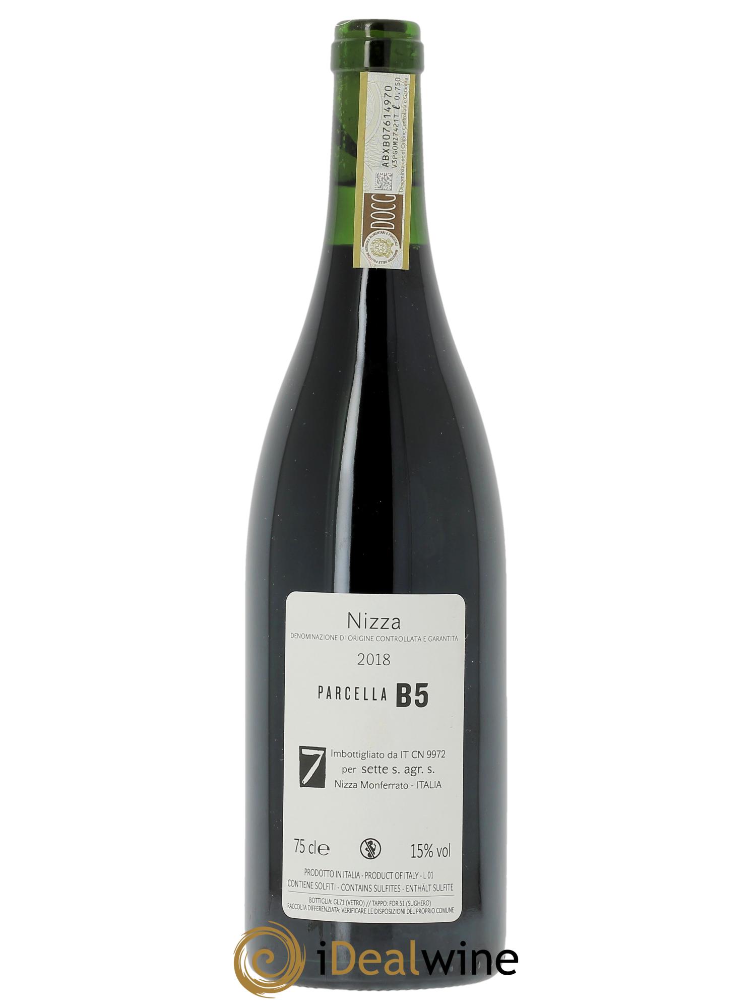 Barbera d'Asti DOC Nizza Parcella B5 Sette  2018 - Lot de 1 bouteille - 1