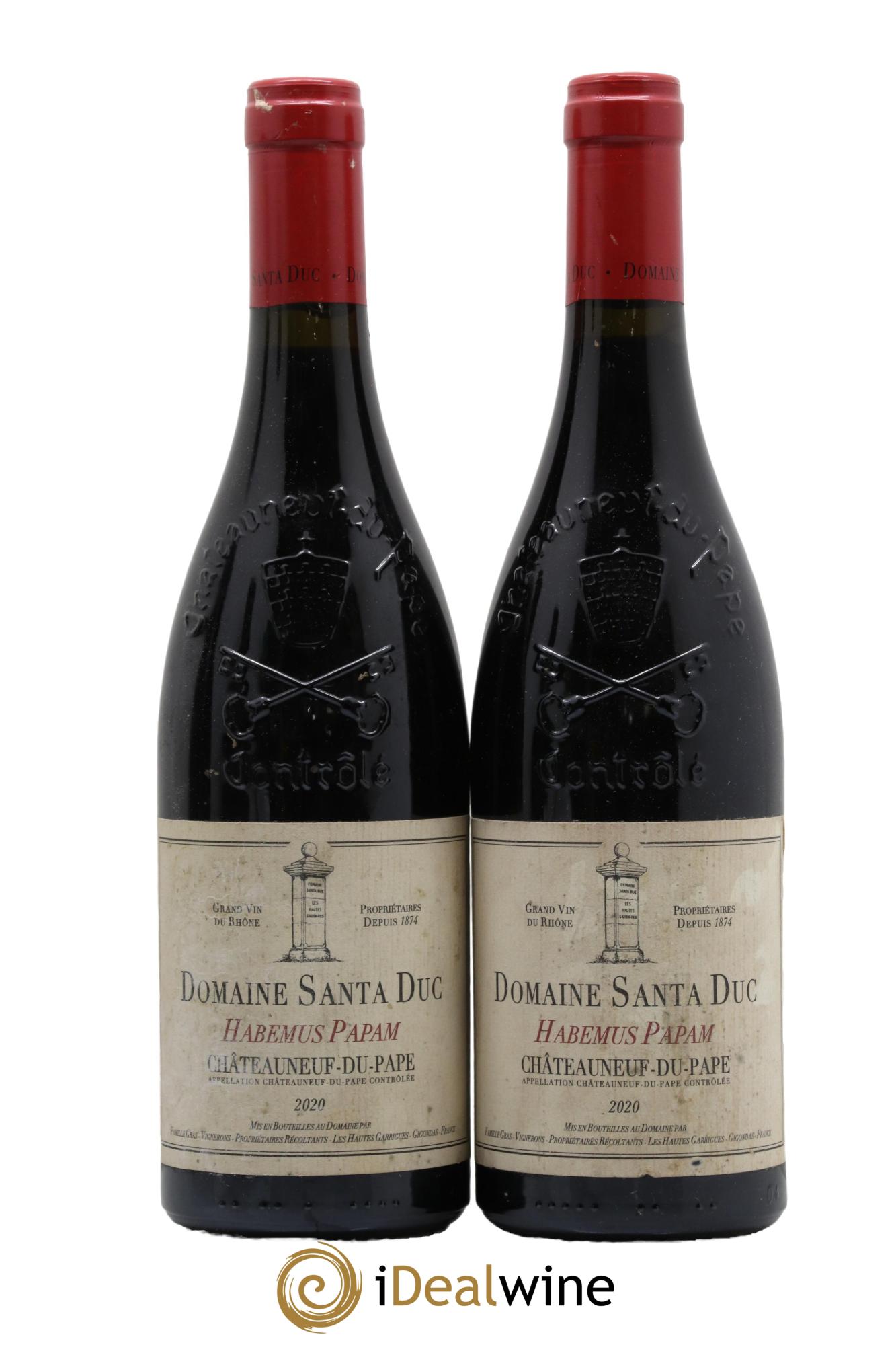 Châteauneuf-du-Pape Santa Duc (Domaine) Habemus Papam  Famille Gras 2020 - Lotto di 2 bottiglie - 0