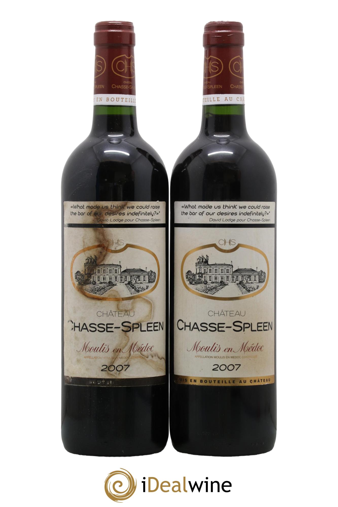 Château Chasse Spleen 2007 - Lotto di 2 bottiglie - 0