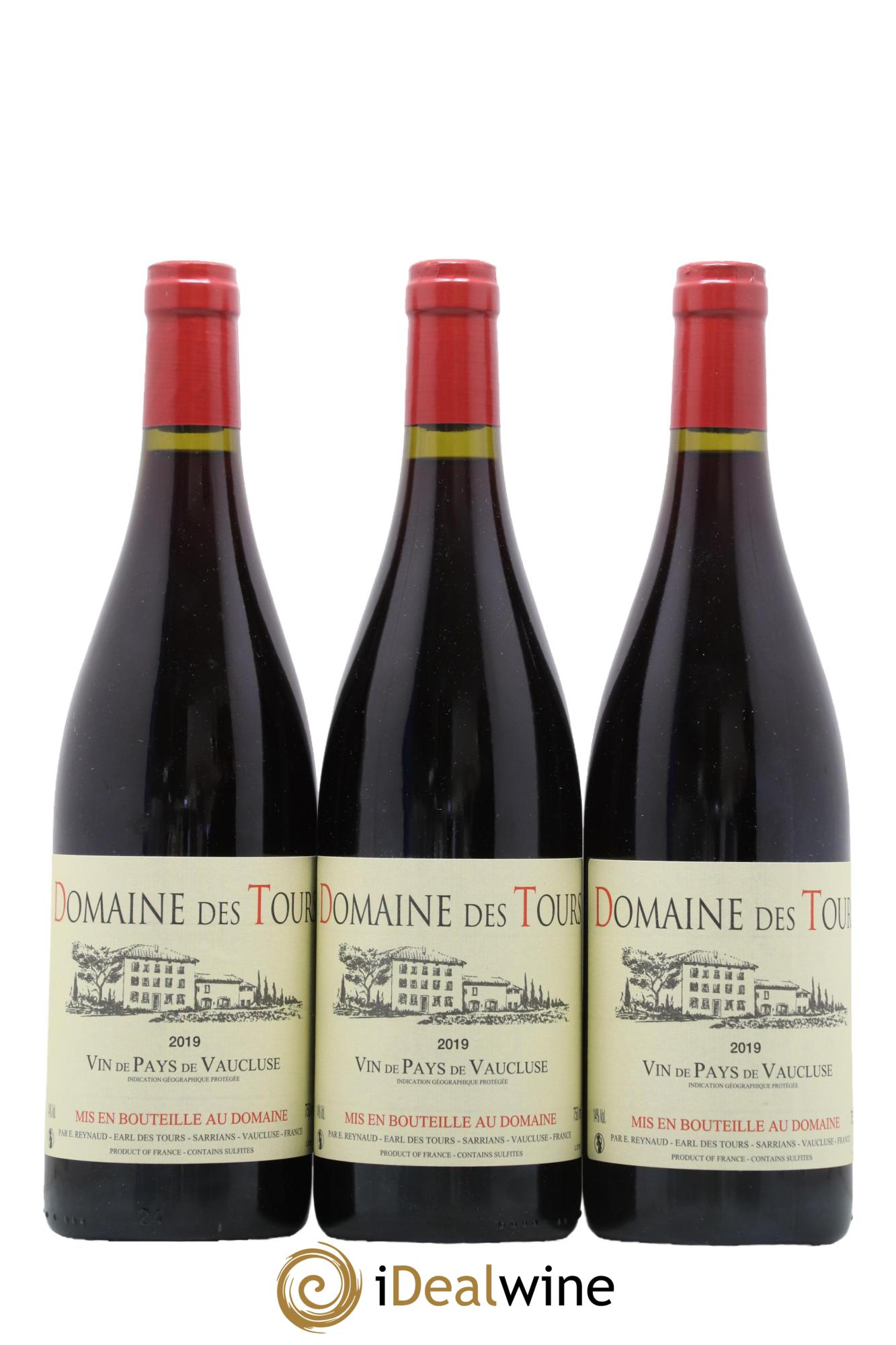 IGP Vaucluse (Vin de Pays de Vaucluse) Domaine des Tours Emmanuel Reynaud 2019 - Lot de 3 bouteilles - 0