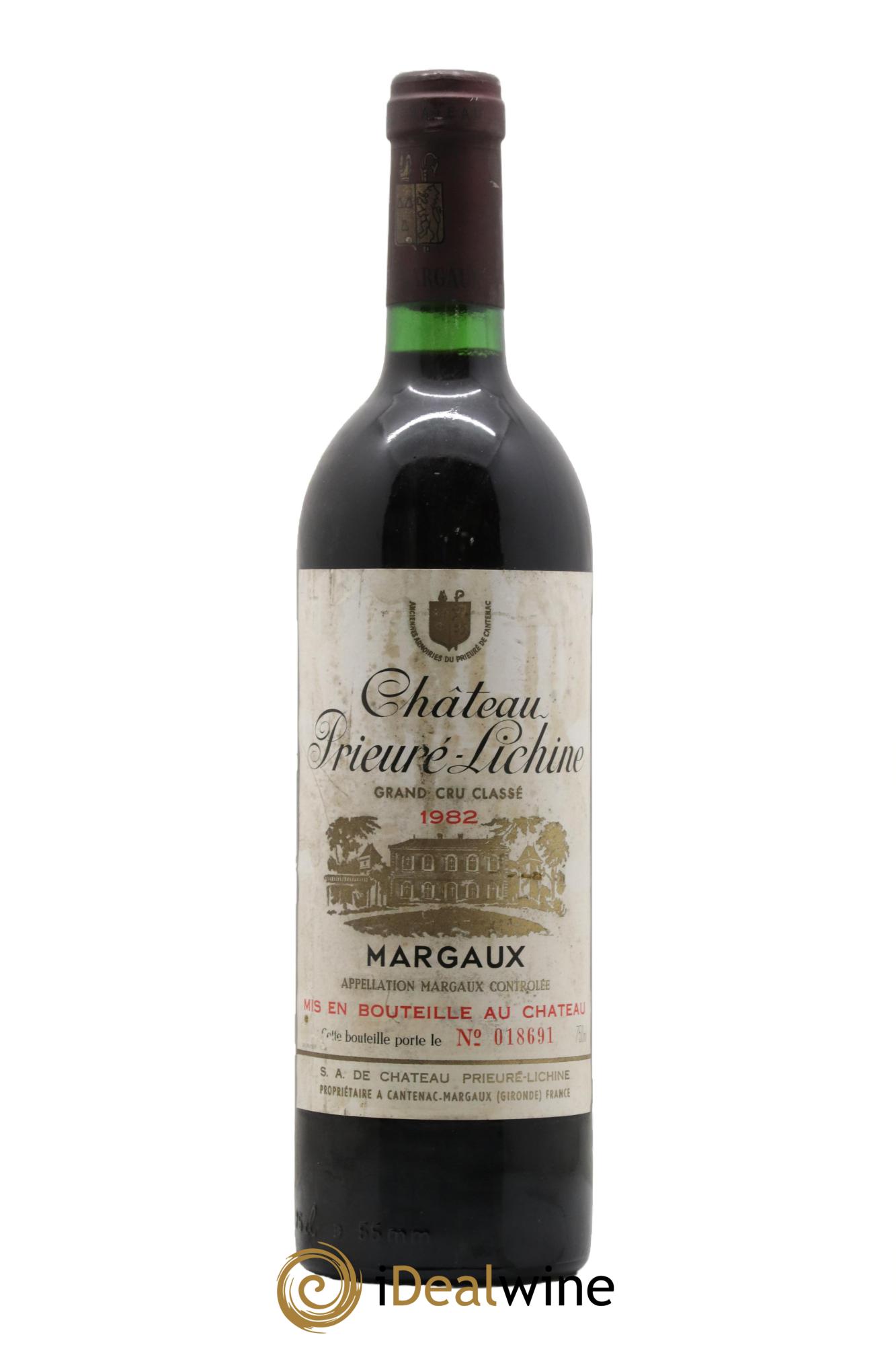 Château Prieuré Lichine 4ème Grand Cru Classé 1982 - Posten von 1 Flasche - 0