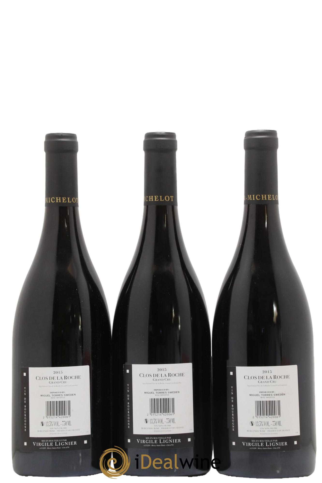 Clos de la Roche Grand Cru Lignier-Michelot (Domaine) 2015 - Lot de 3 bouteilles - 1