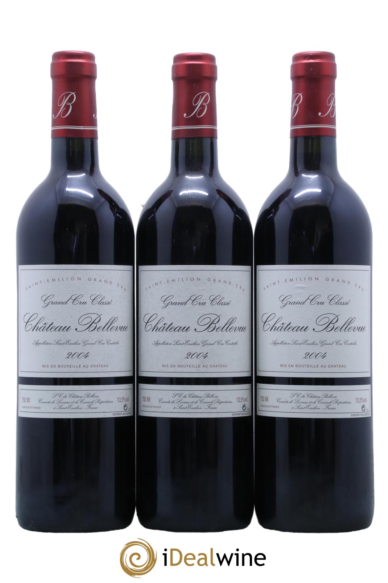 Château Bellevue Grand Cru Classé  2004 - Posten von 12 Flaschen - 2