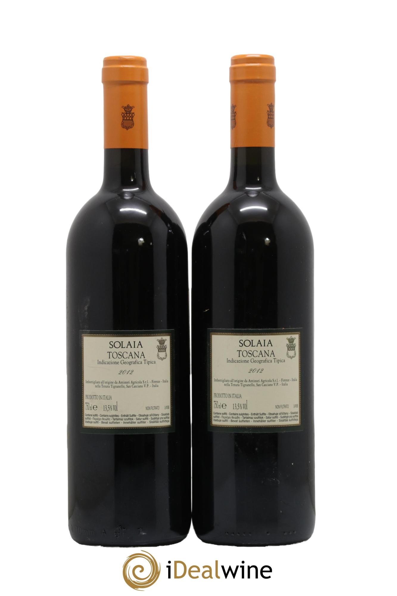 Toscana IGT Solaia Tenuta Tignanello - Antinori 2012 - Lotto di 2 bottiglie - 1