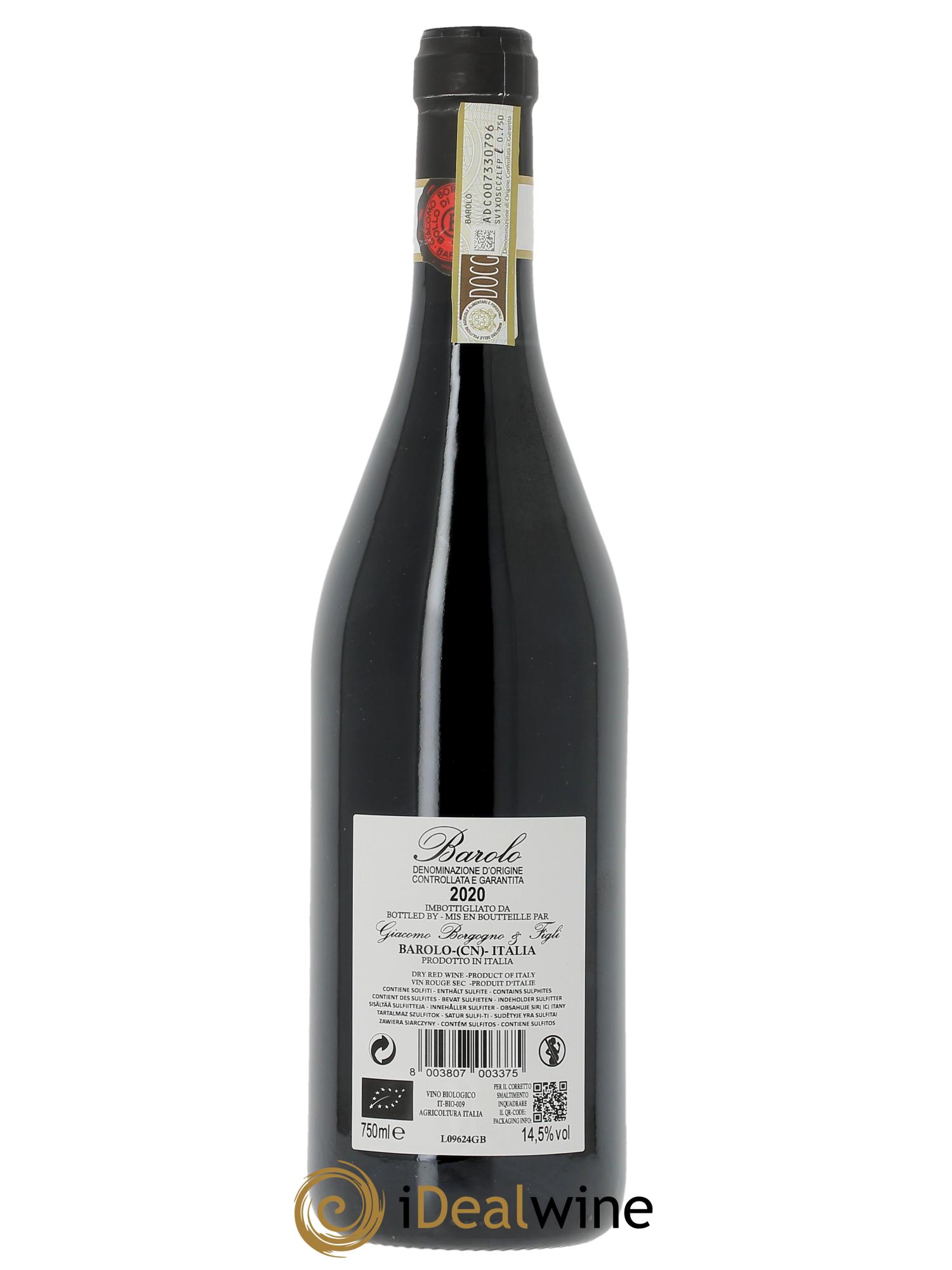 Barolo DOCG Classico Giacomo Borgogno  2020 - Lot de 1 bouteille - 1