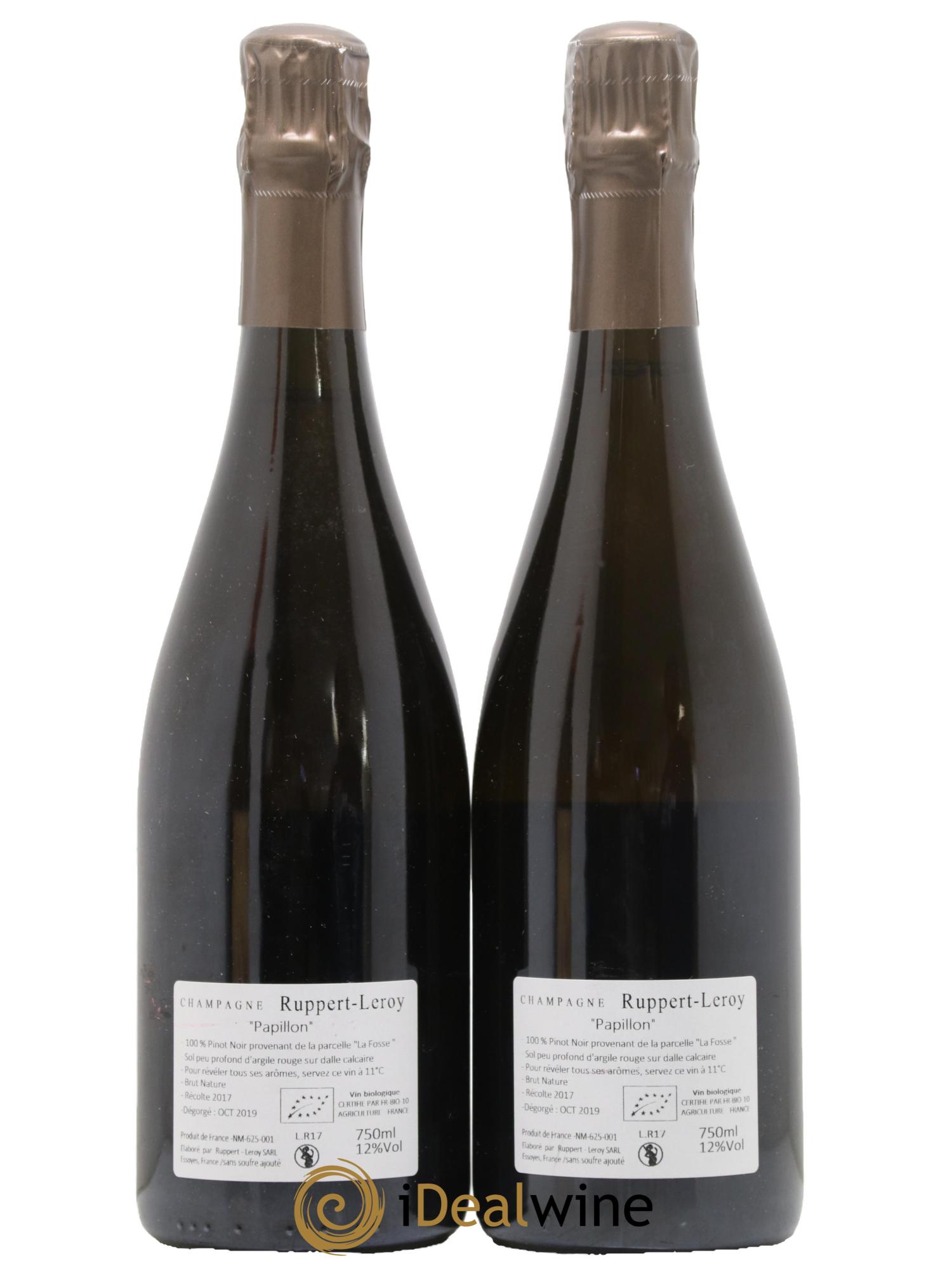 Champagne Papillon Brut nature Ruppert Leroy 2017 - Lot de 2 bouteilles - 1